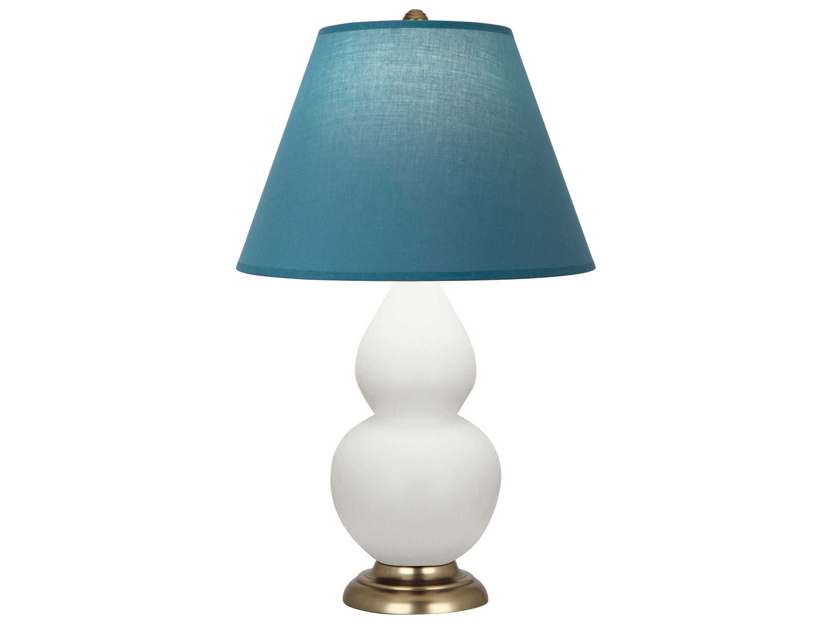 Robert Abbey Small Double Gourd Matte Daisy Glazed White Table Lamp