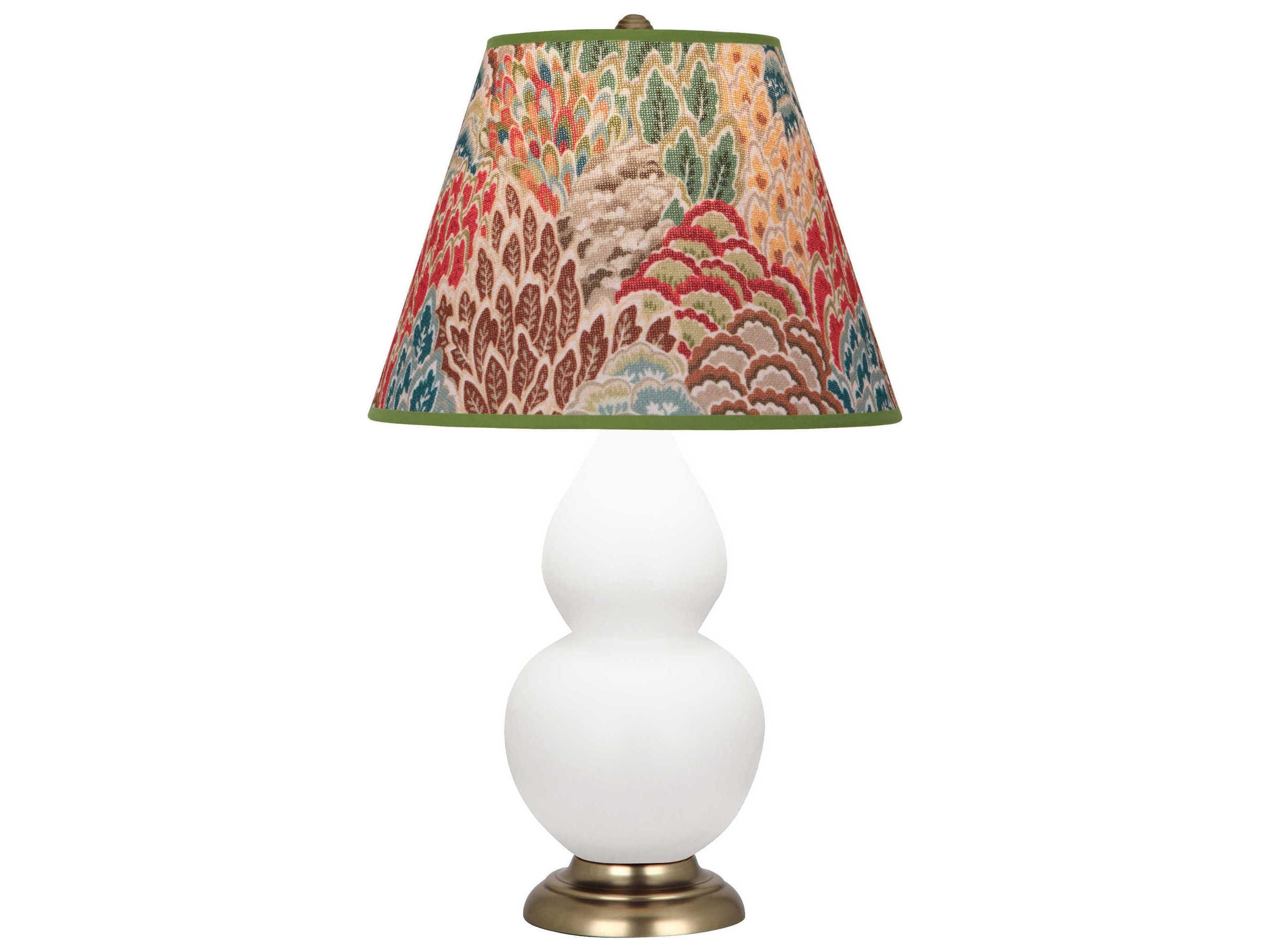 Robert Abbey Small Double Gourd Matte Daisy Glazed White Table Lamp