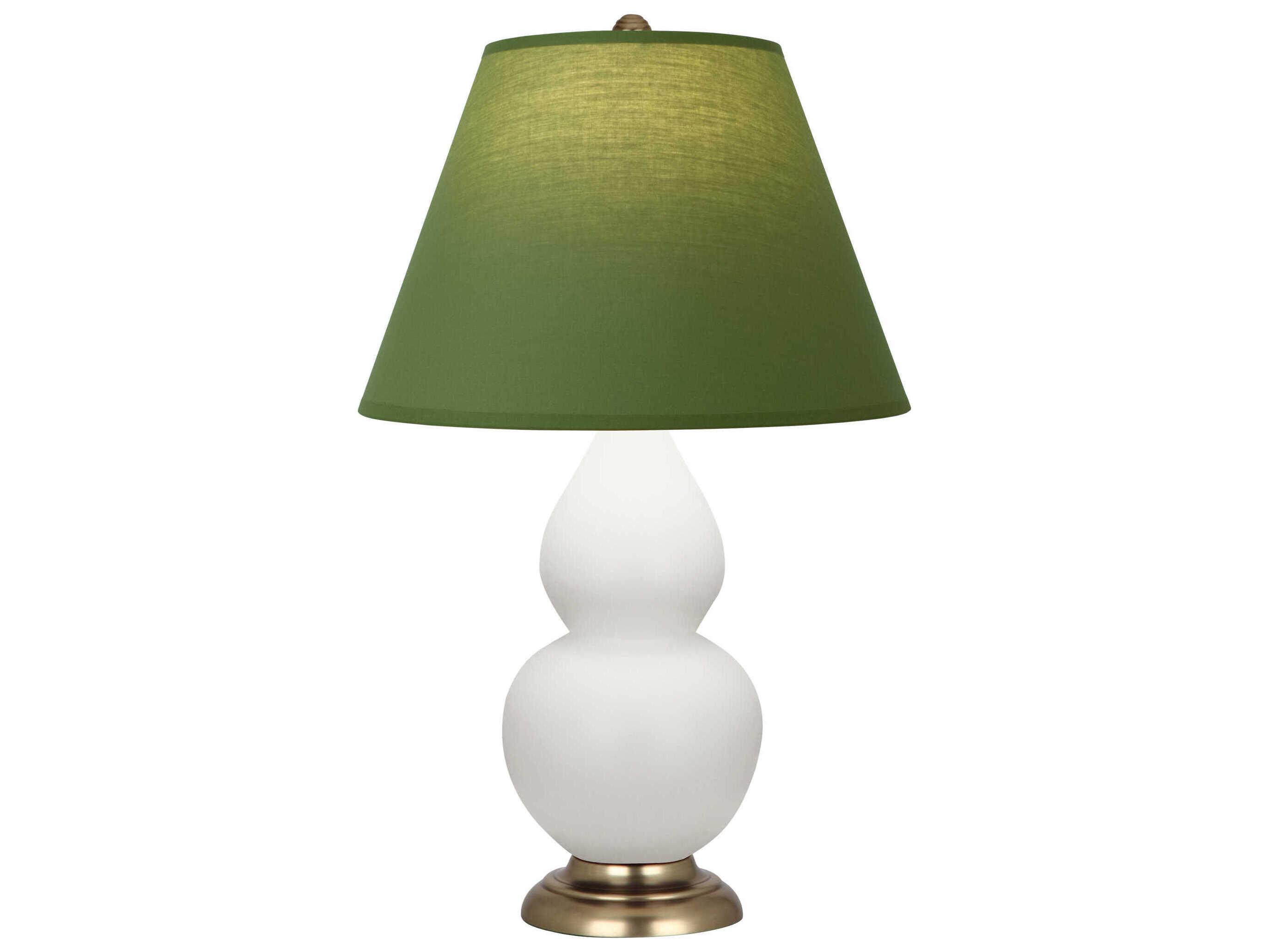 Robert Abbey Small Double Gourd Matte Daisy Glazed White Table Lamp