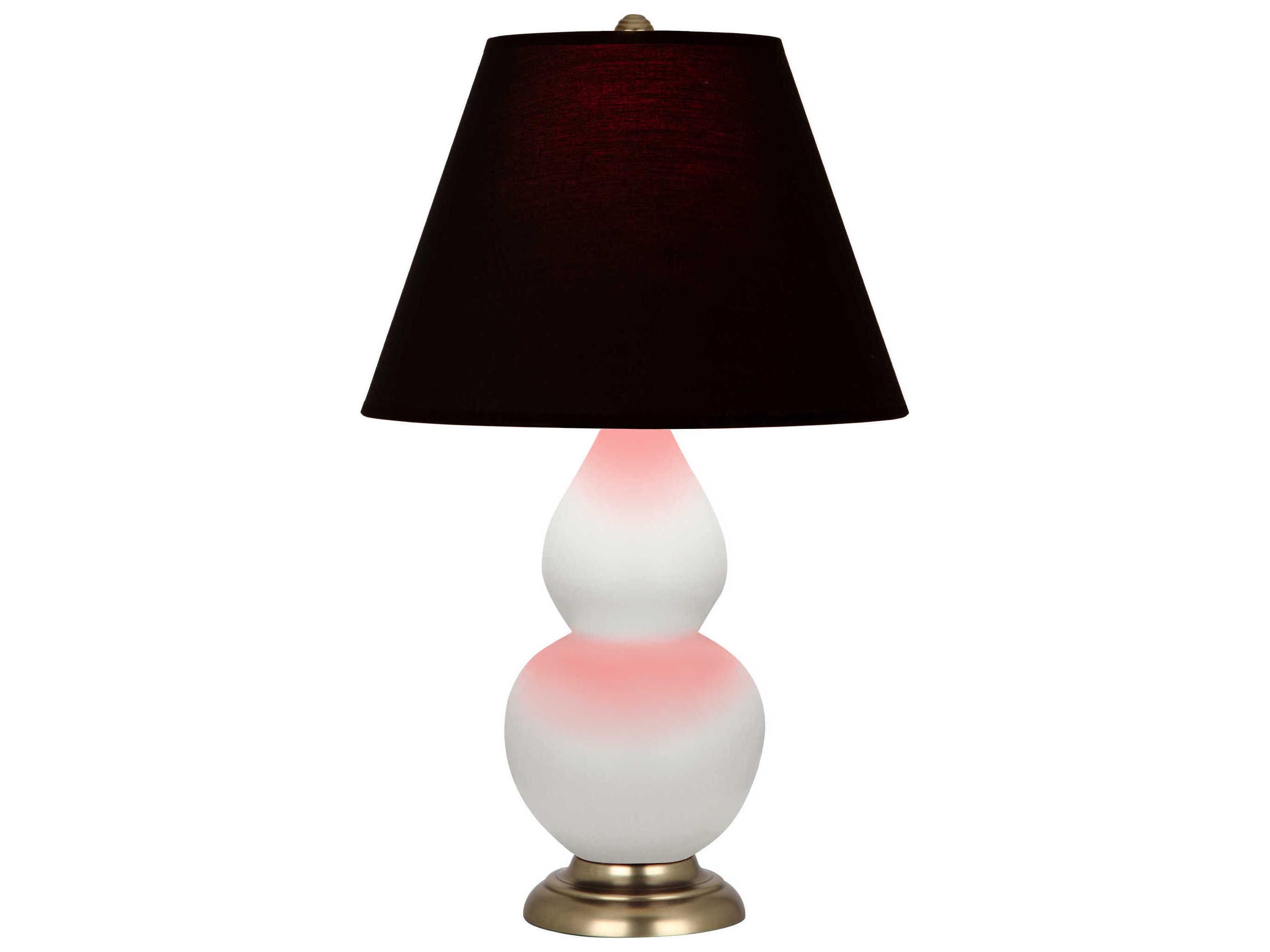 Robert Abbey Small Double Gourd Matte Daisy Glazed White Table Lamp