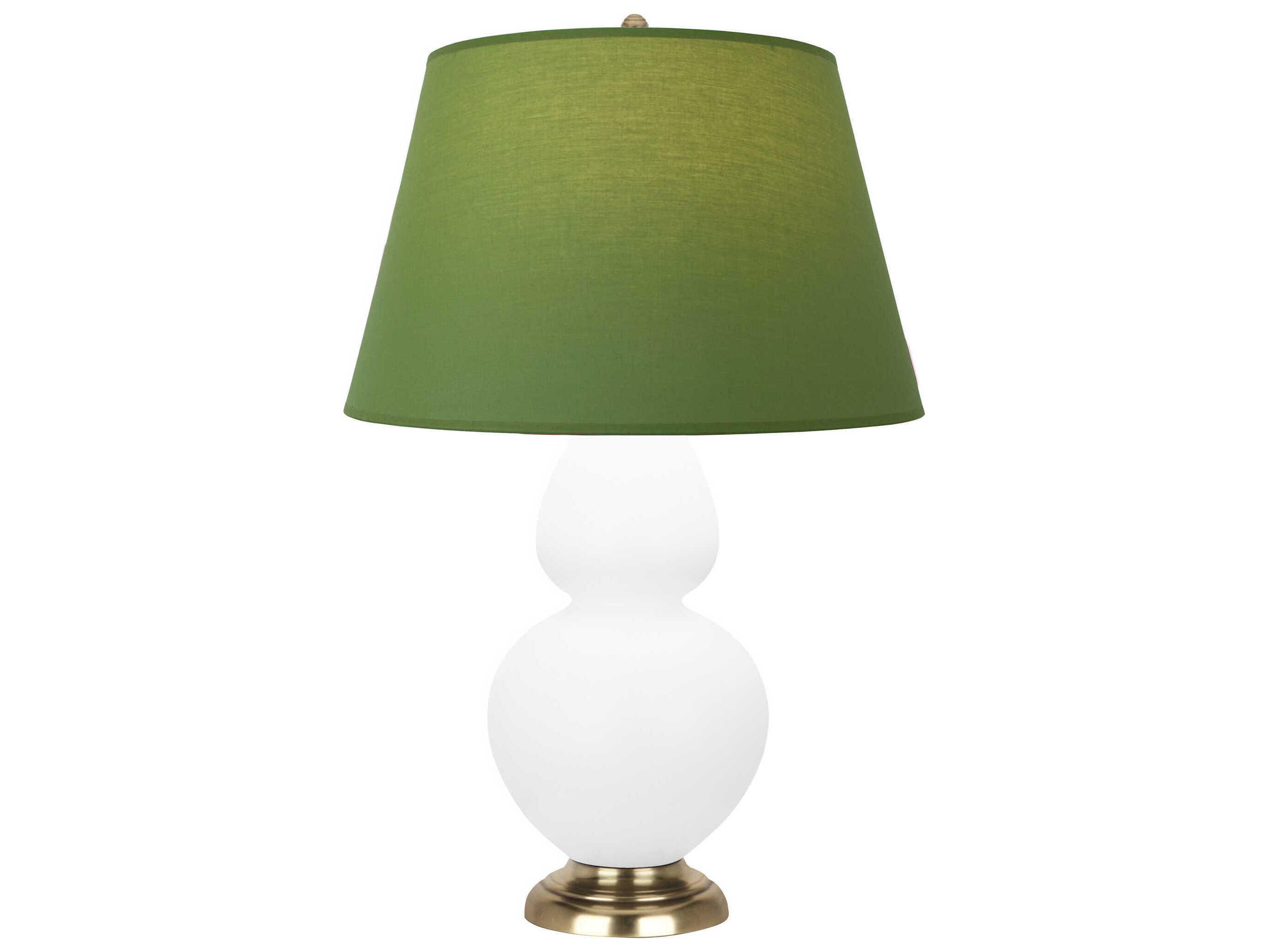 Robert Abbey Double Gourd Matte Daisy Glazed White Buffet Lamp