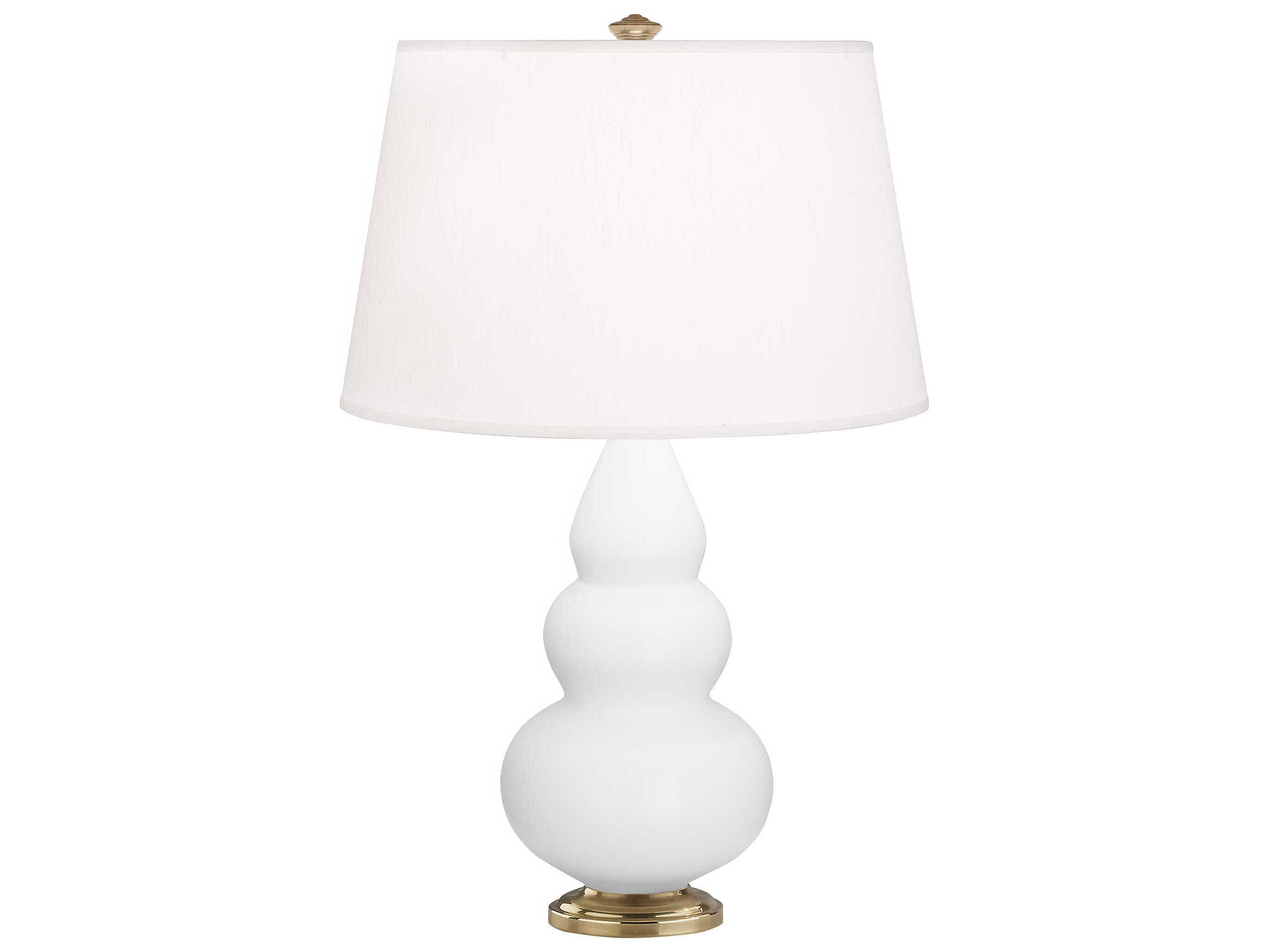 Robert Abbey Small Triple Gourd Matte Daisy Glazed White Table Lamp
