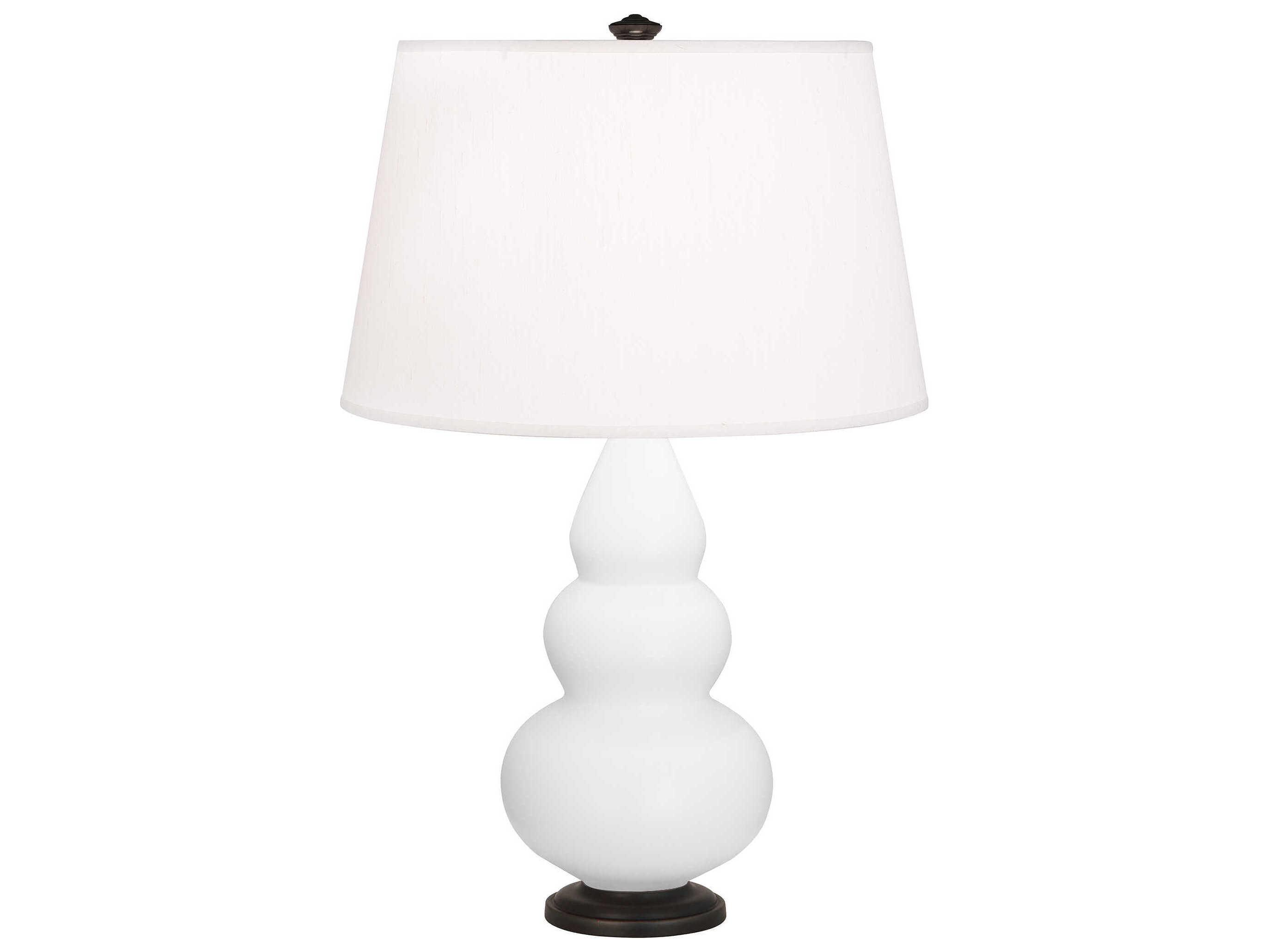 Robert Abbey Small Triple Gourd Matte Daisy Glazed White Table Lamp