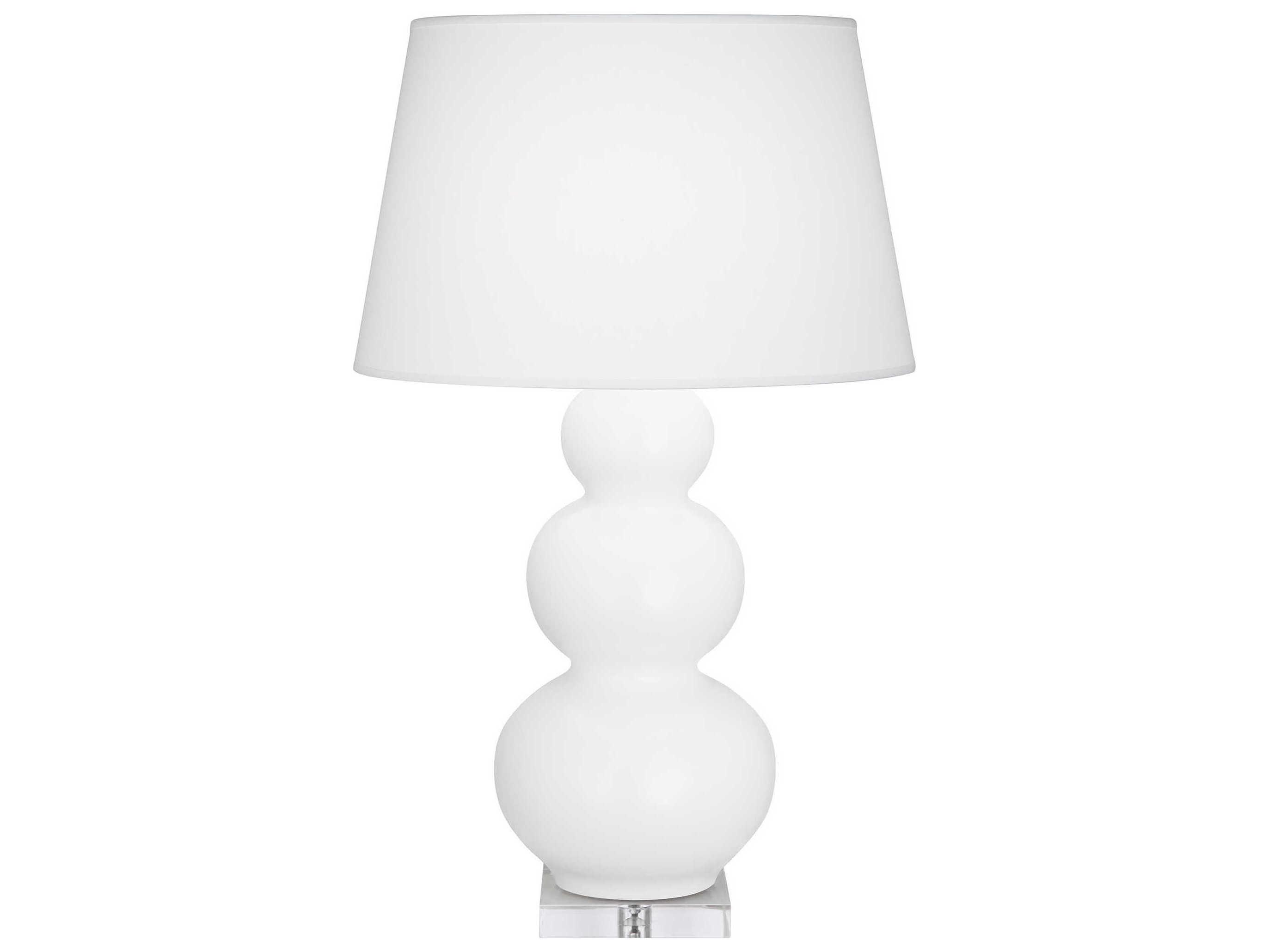 Robert Abbey Triple Gourd Matte Daisy Glazed White Buffet Lamp