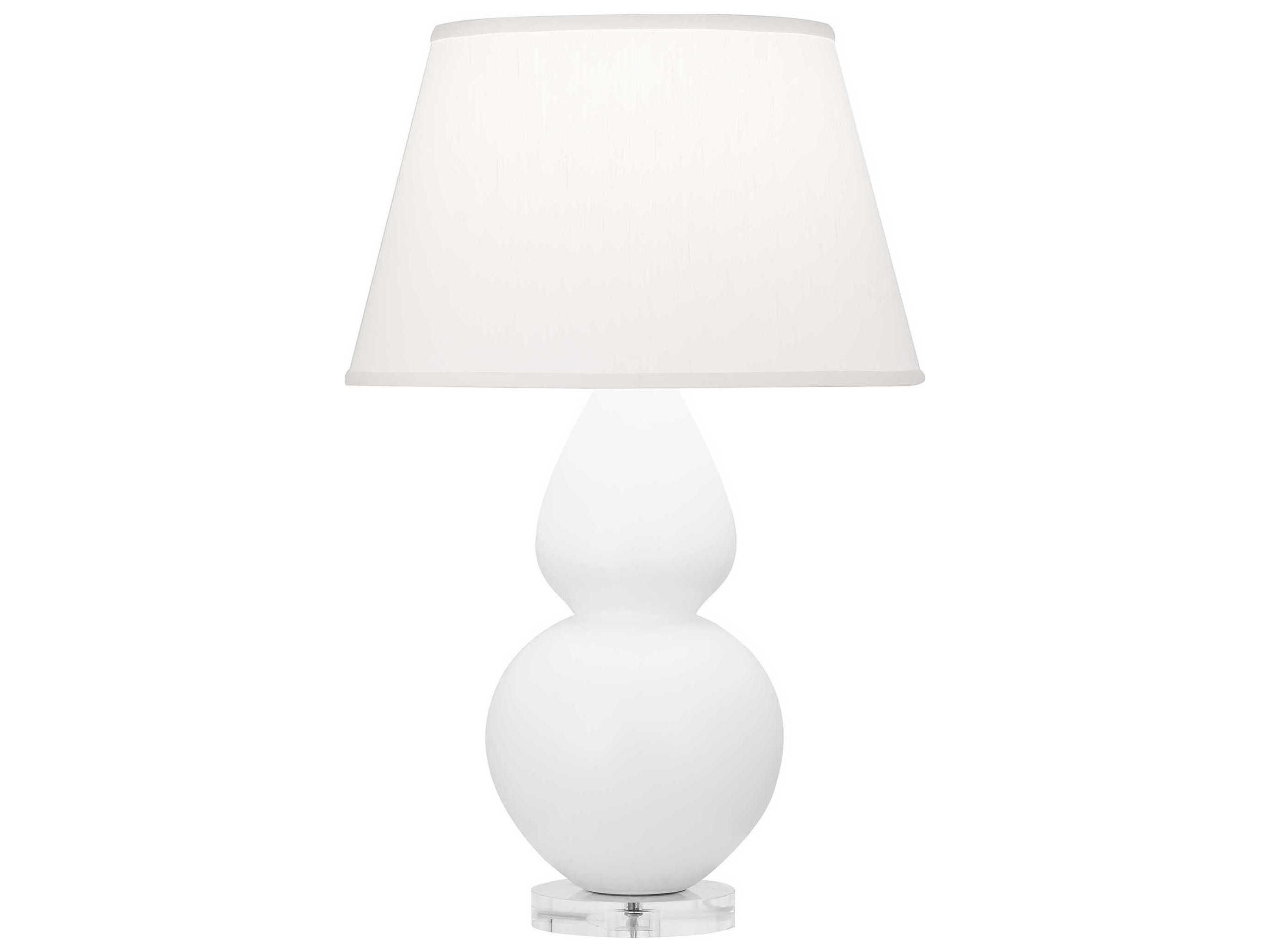 Robert Abbey Double Gourd Matte Daisy Glazed White Buffet Lamp