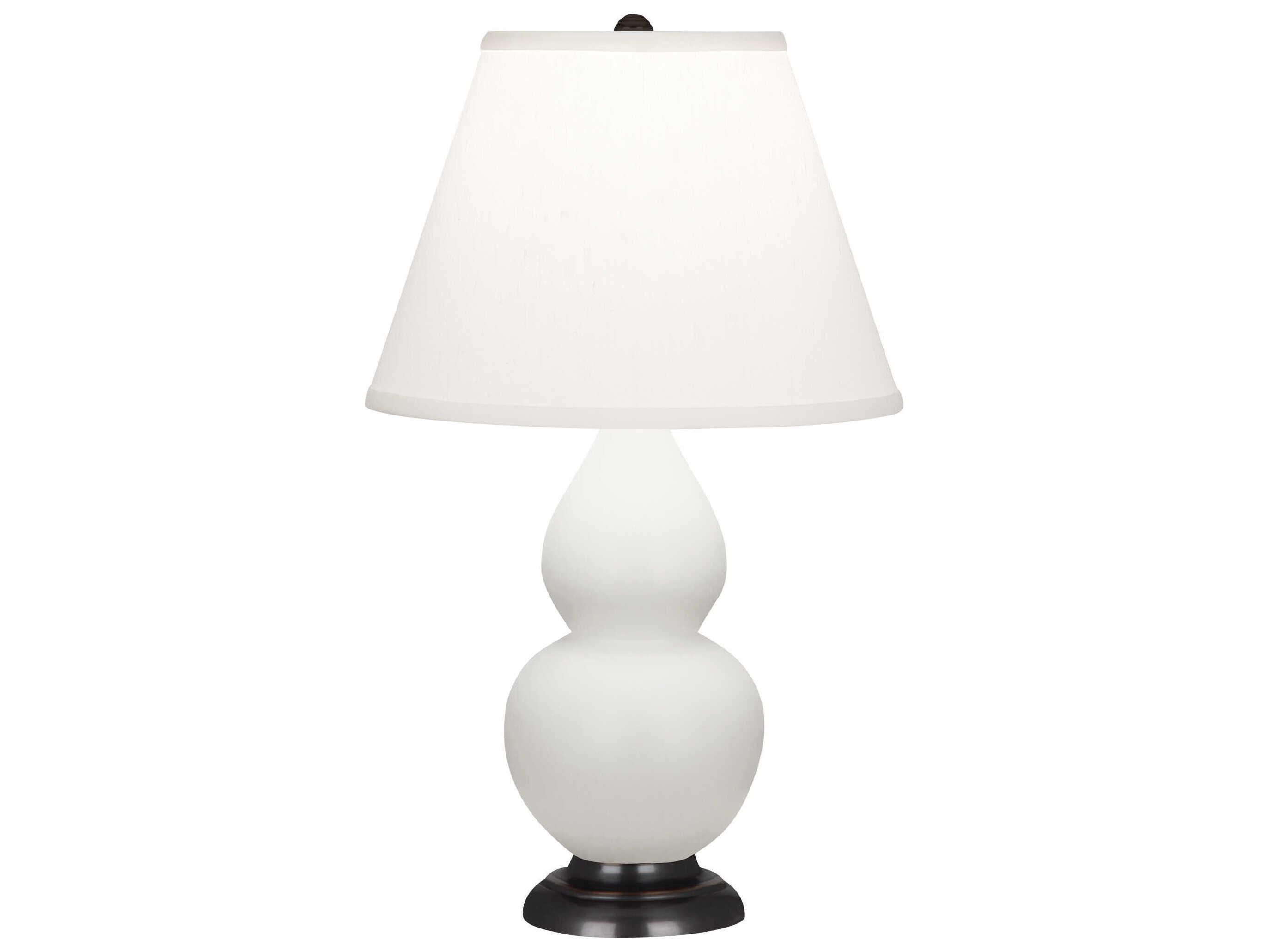 Robert Abbey Small Double Gourd Matte Daisy Glazed White Table Lamp