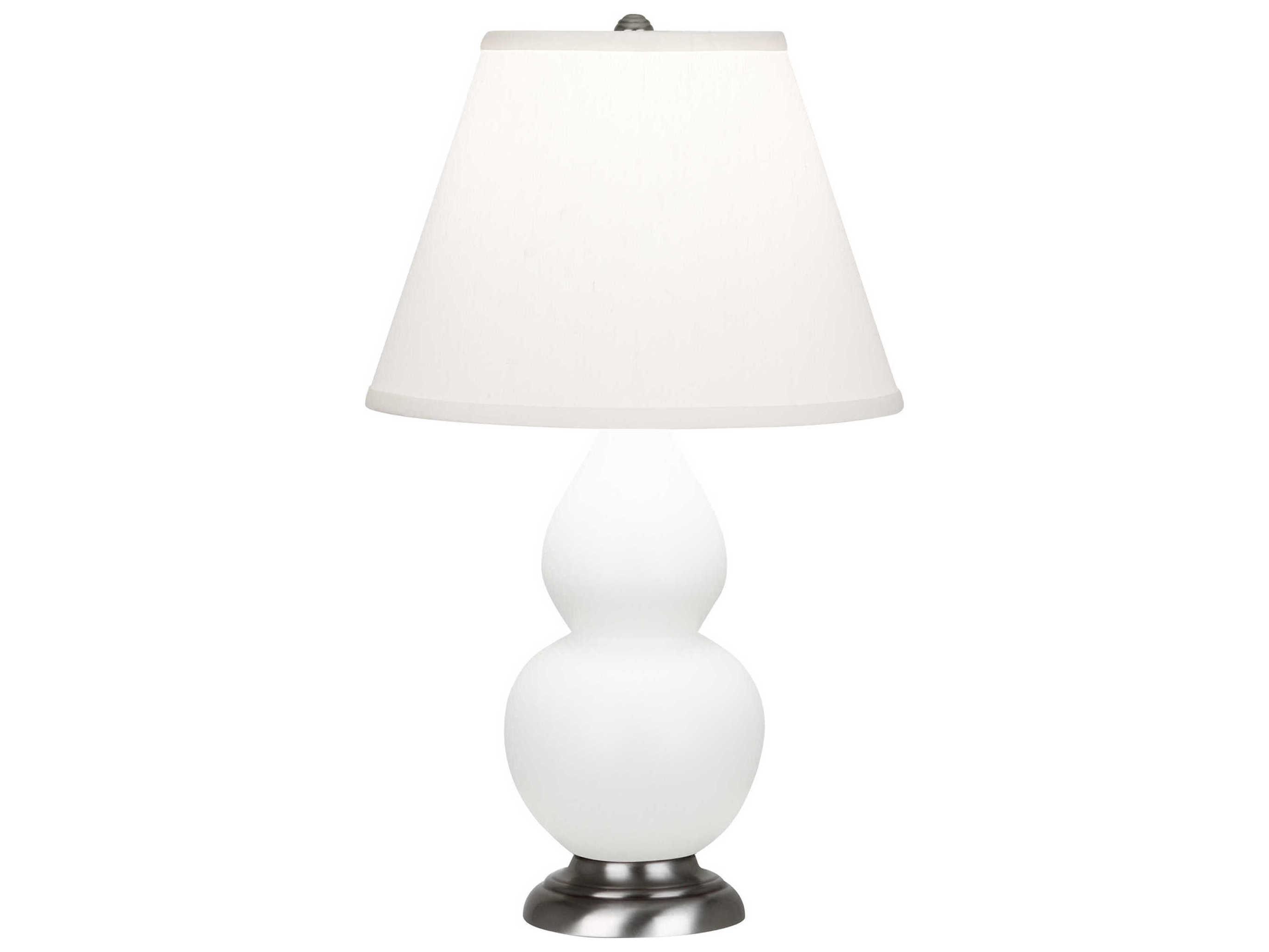 Robert Abbey Small Double Gourd Matte Daisy Glazed White Table Lamp