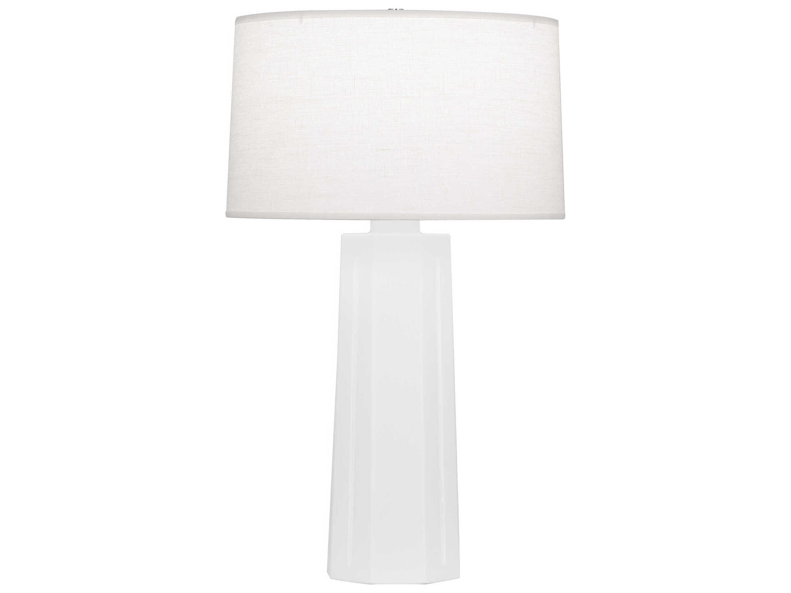Robert Abbey Mason Matte Daisy Glazed White Buffet Lamp
