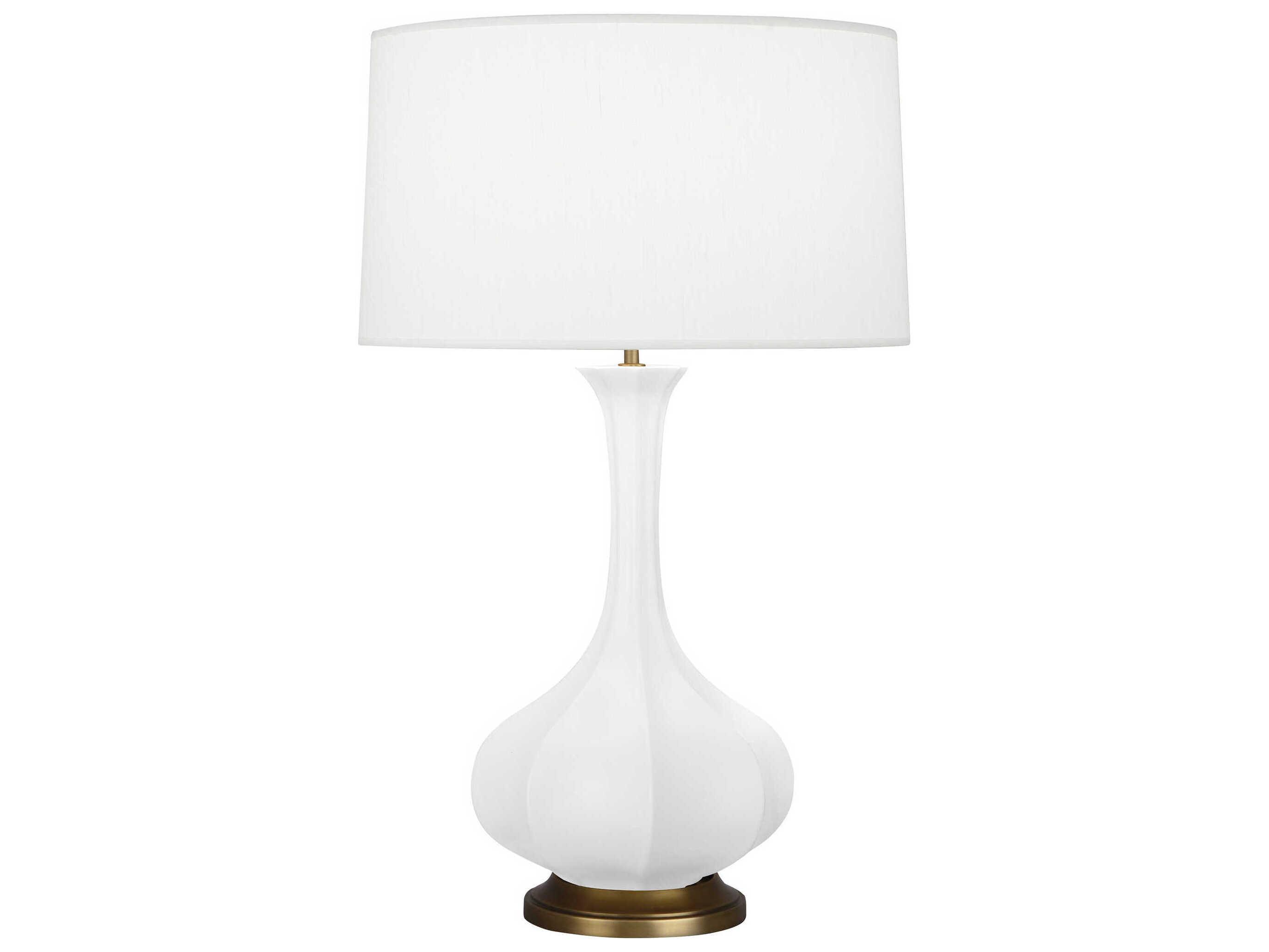 Robert Abbey Pike Matte Daisy Glazed White Buffet Lamp