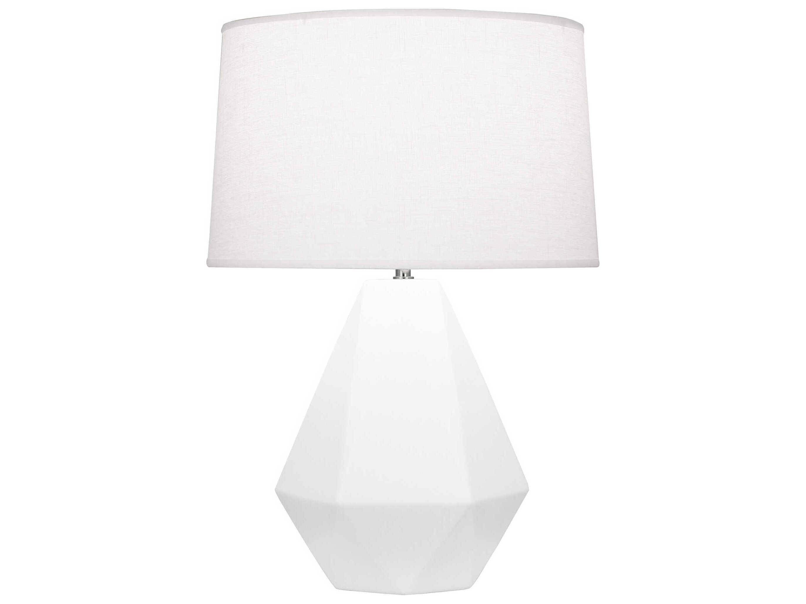 Robert Abbey Delta Matte Daisy Glazed White Table Lamp