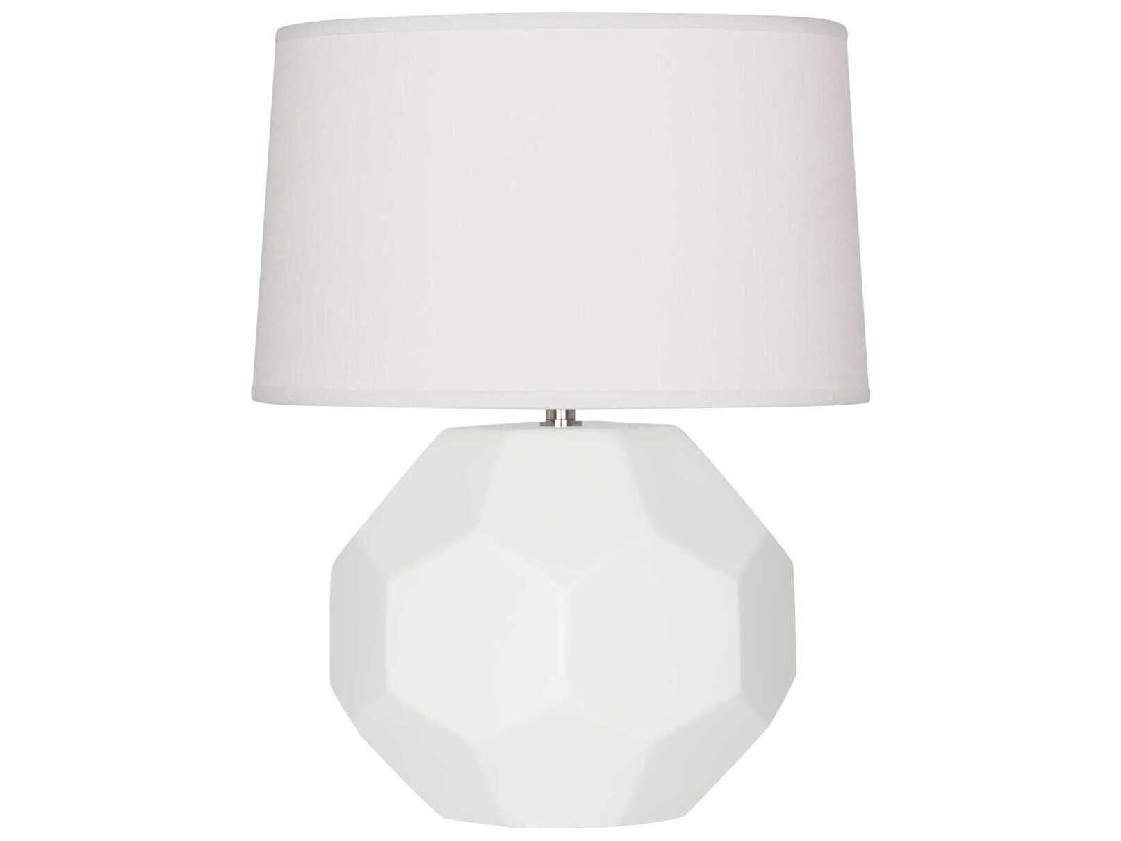 Robert Abbey Franklin Matte Lily Glazed White Table Lamp