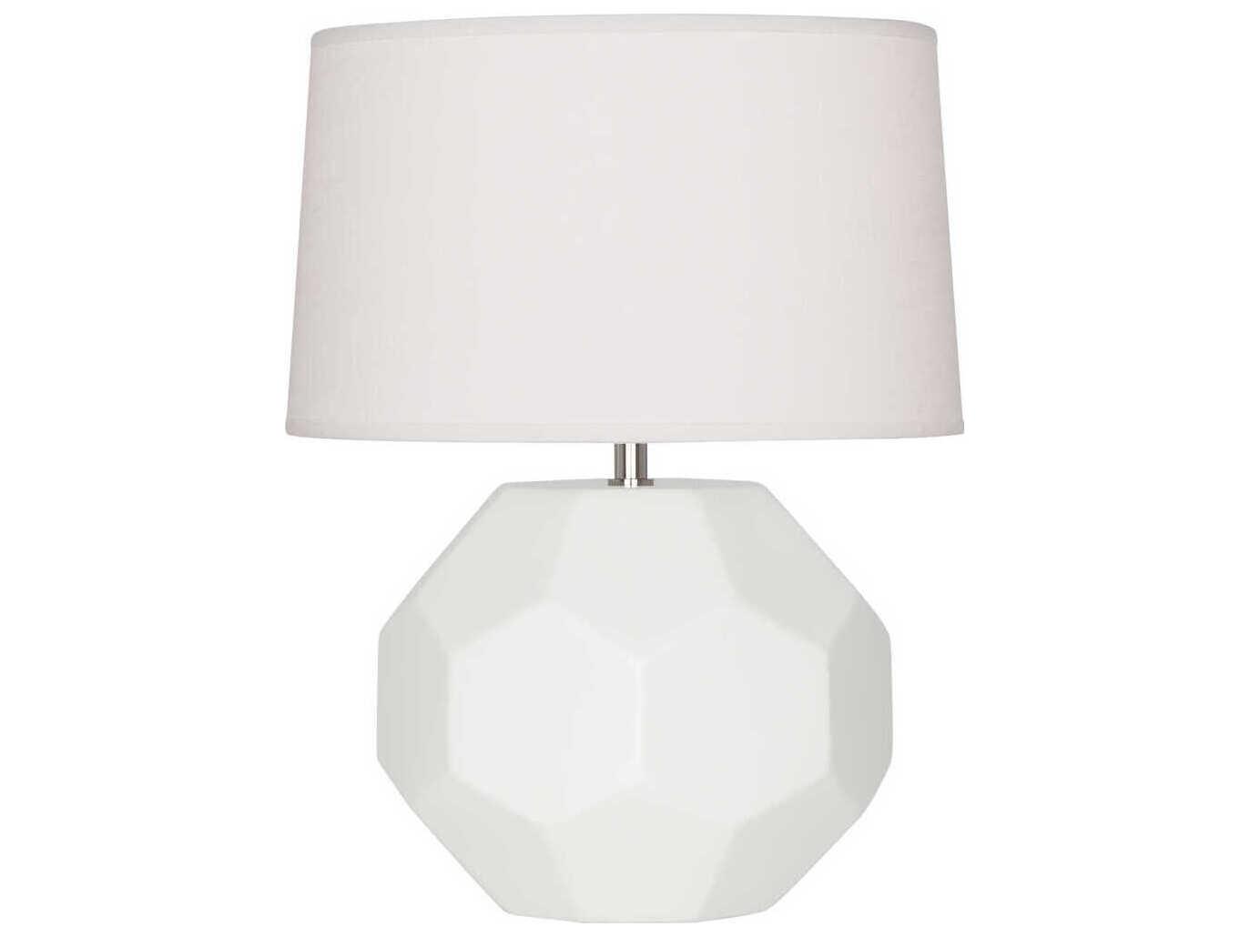 Robert Abbey Franklin Matte Lily Glazed White Table Lamp