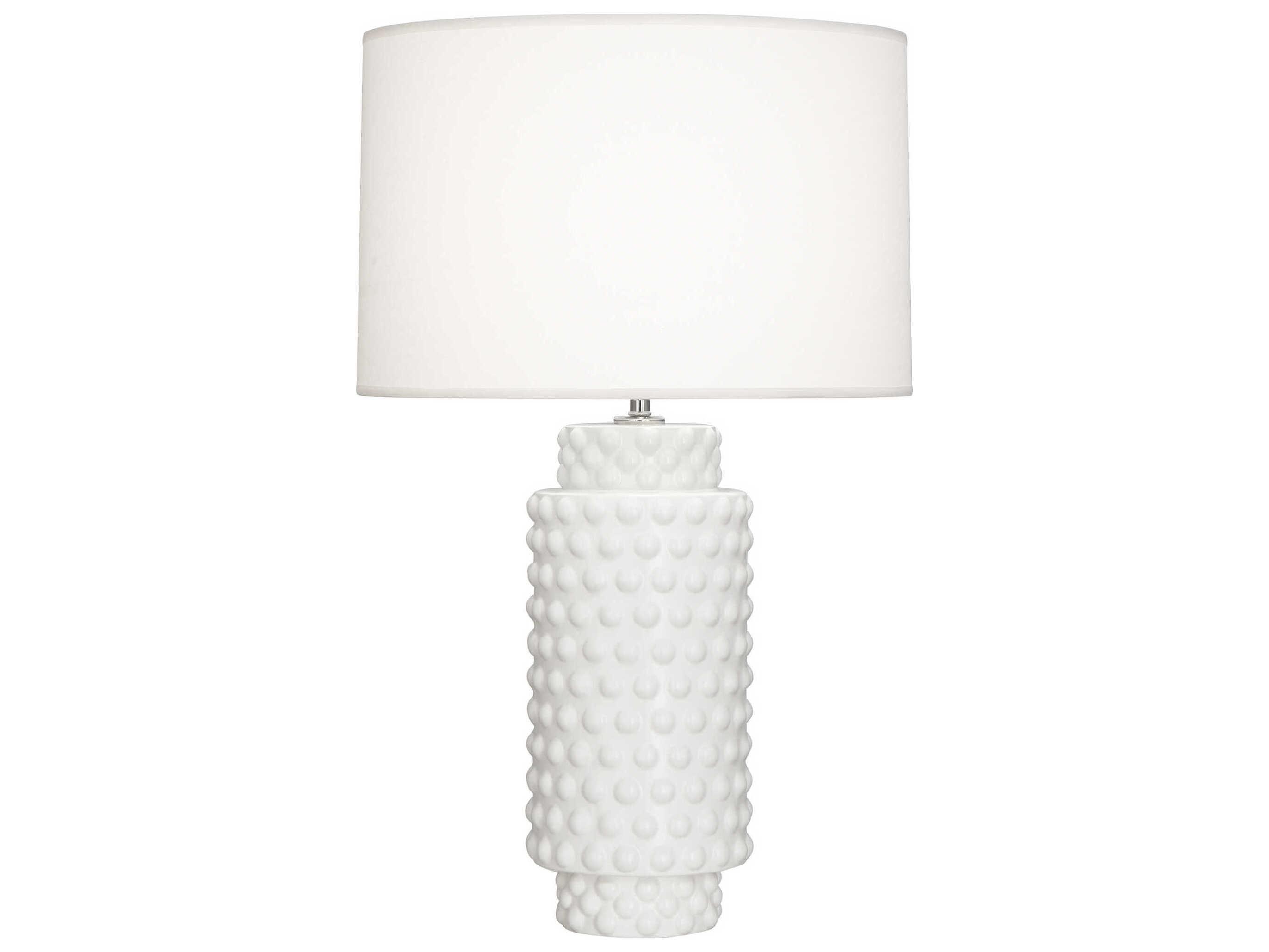 Robert Abbey Dolly Matte Lily Glazed Textured White Buffet Lamp
