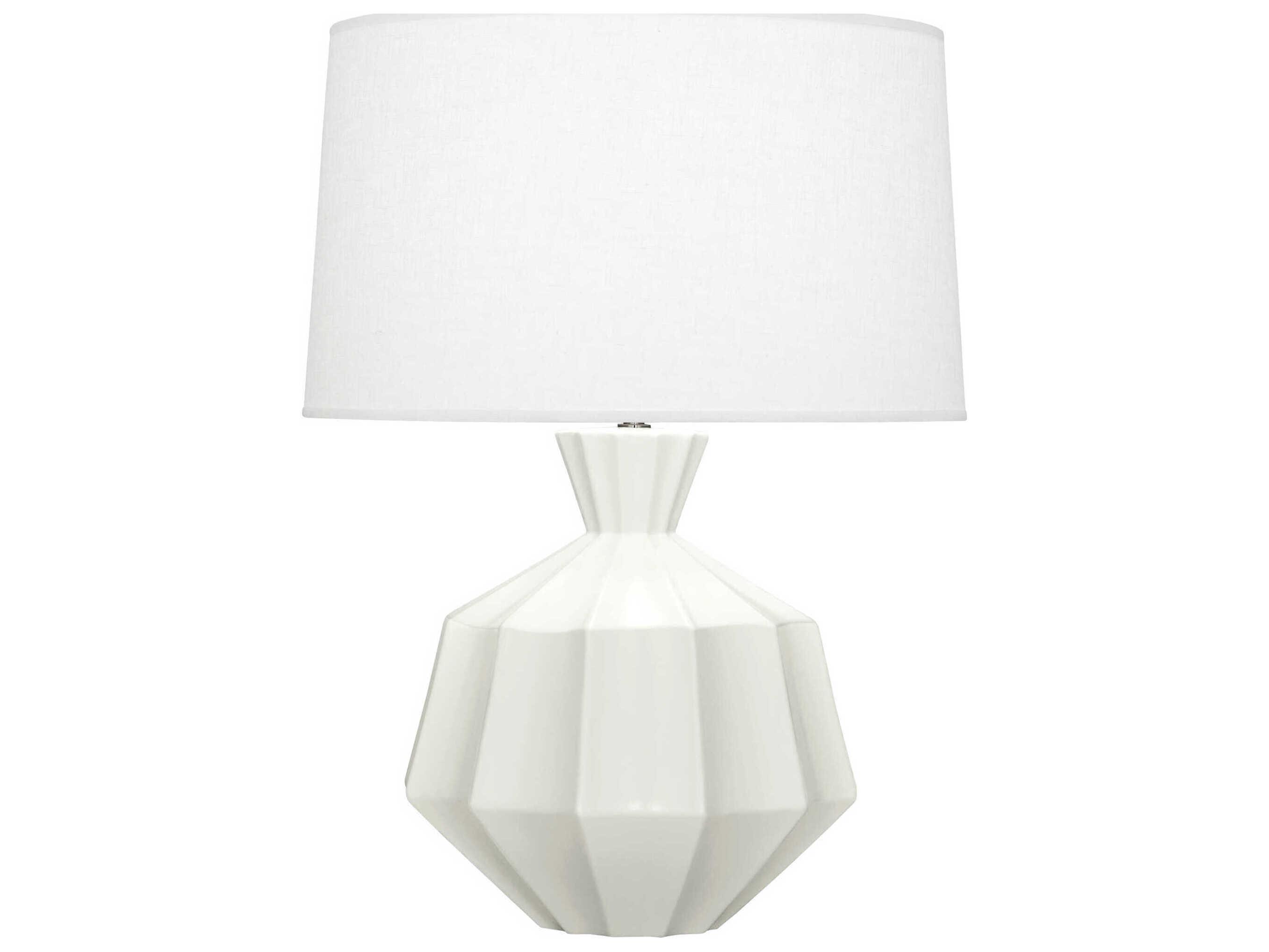 Robert Abbey Orion Matte Lily Glazed White Buffet Lamp