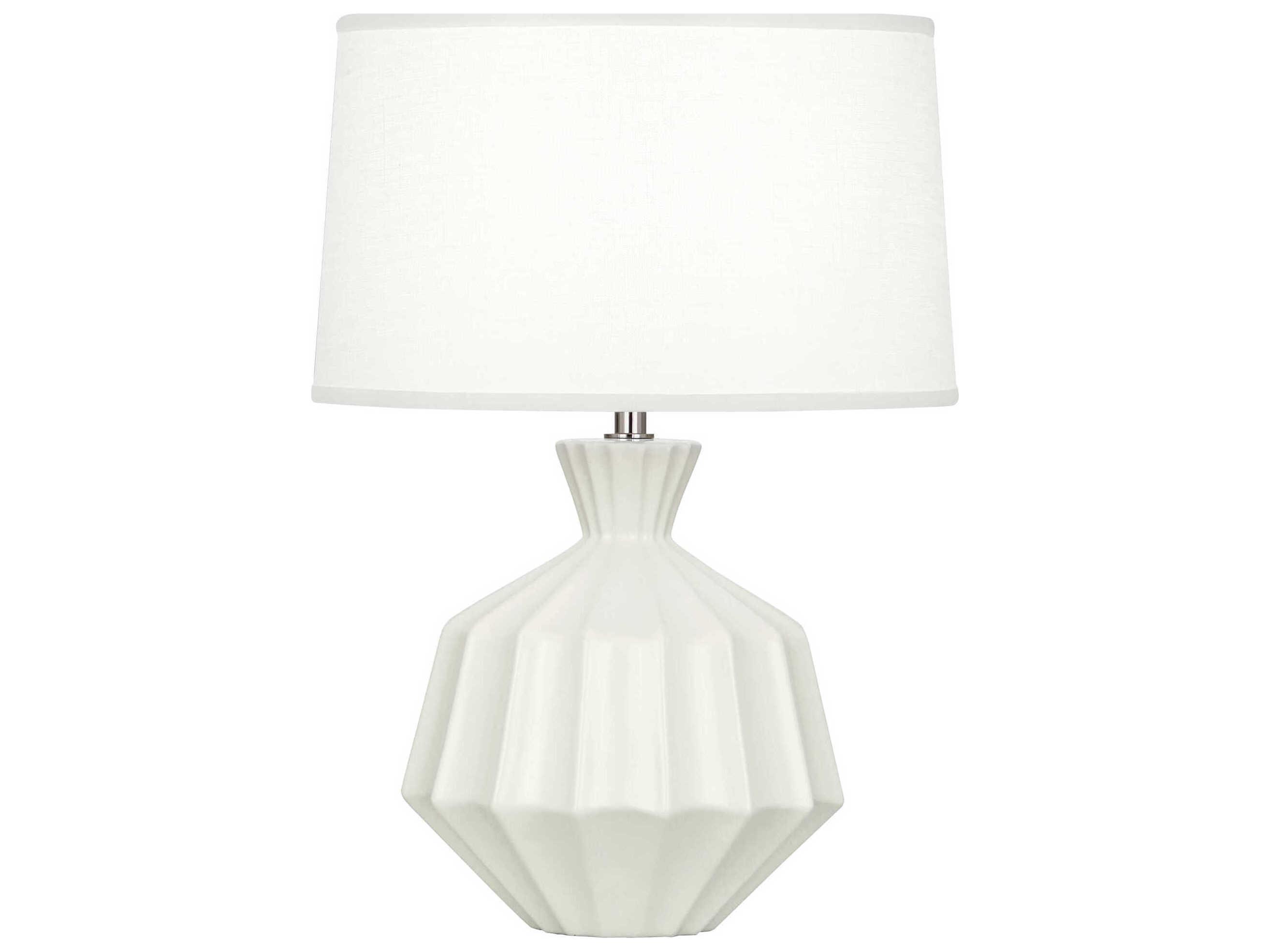 Robert Abbey Orion Matte Lily Glazed White Table Lamp