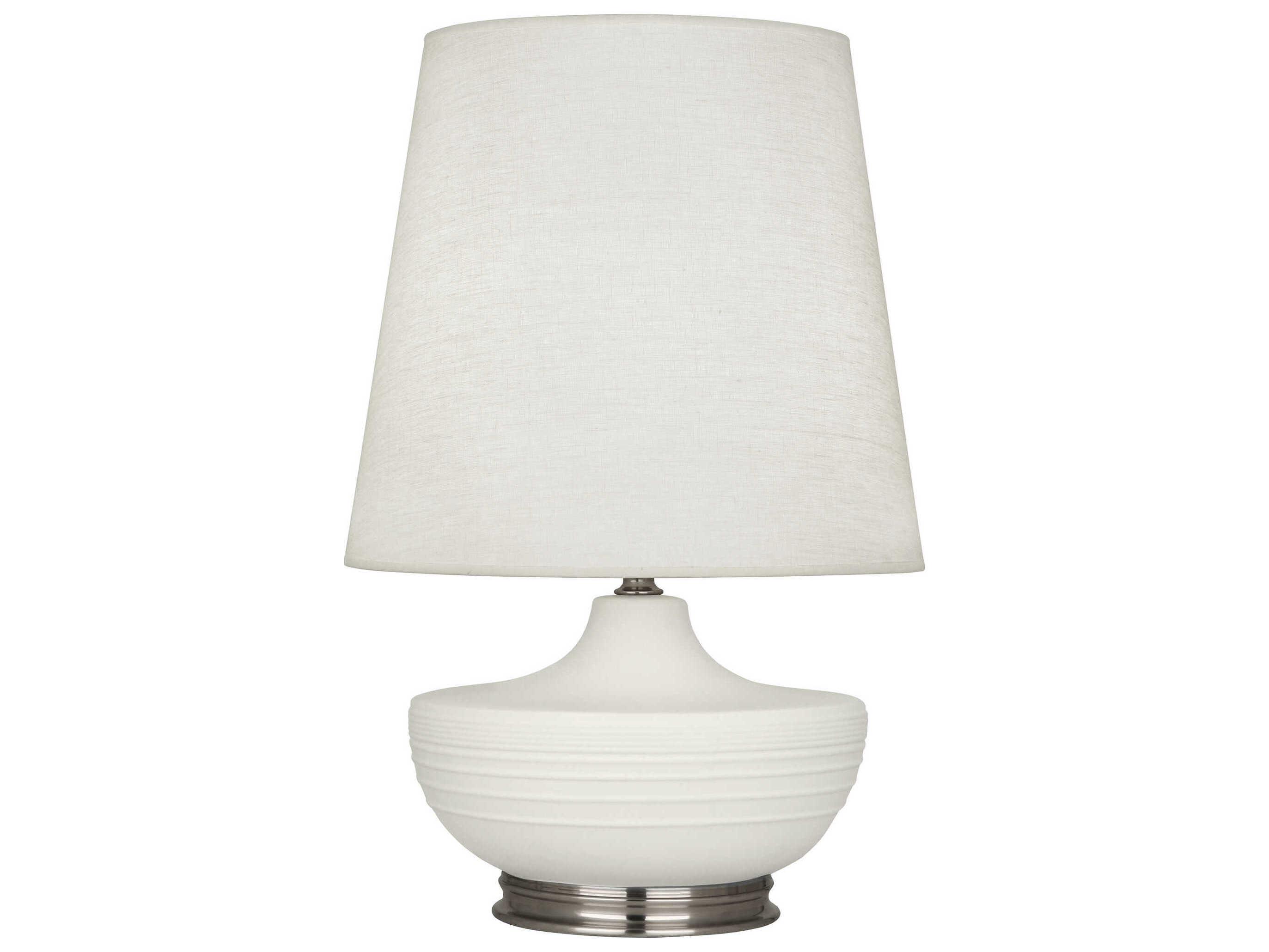 Robert Abbey Michael Berman Nolan Matte Lily Glazed Dark Antique Nickel White Buffet Lamp