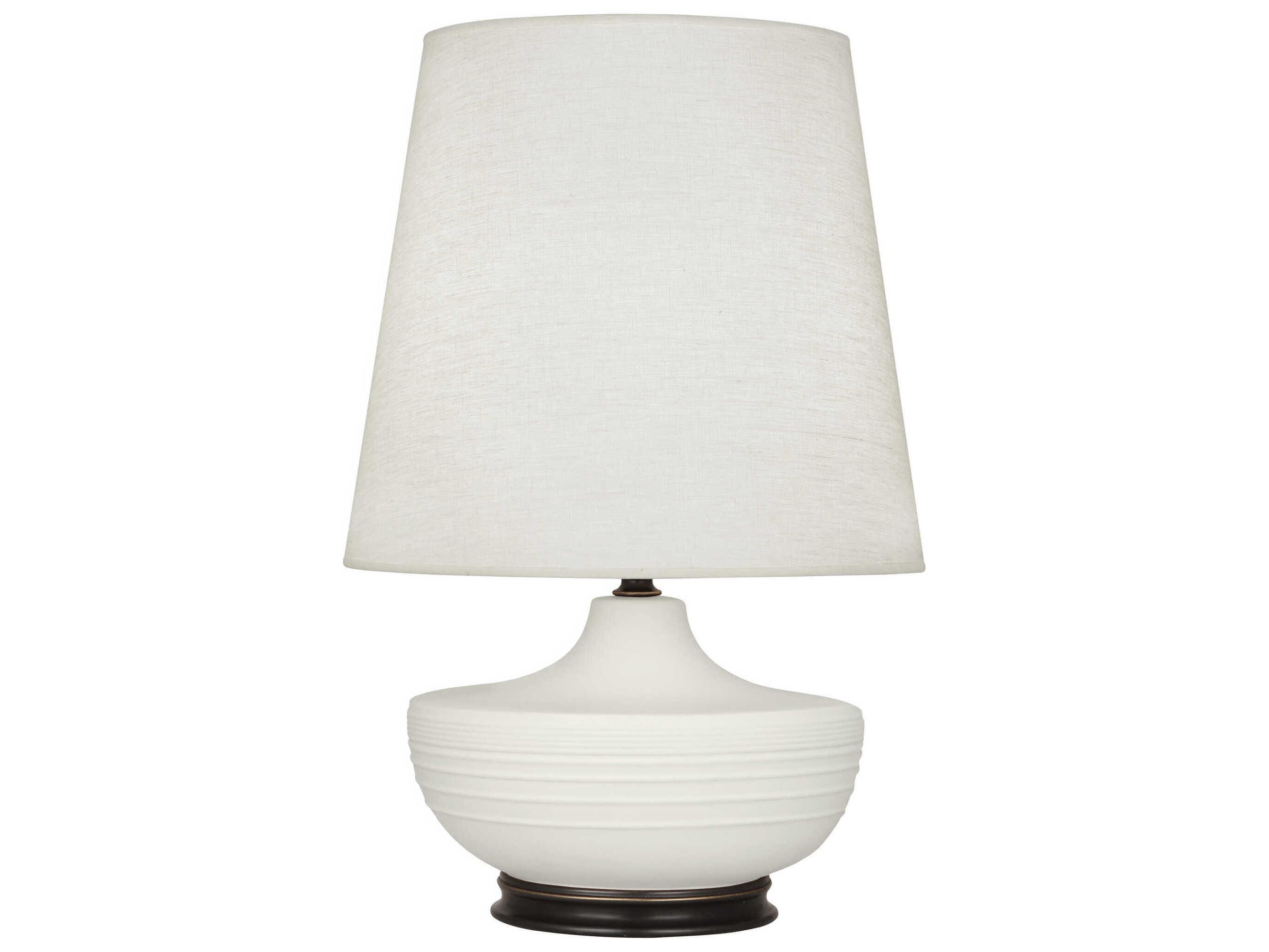 Robert Abbey Michael Berman Nolan Matte Lily Glazed Dark Antique Nickel White Buffet Lamp