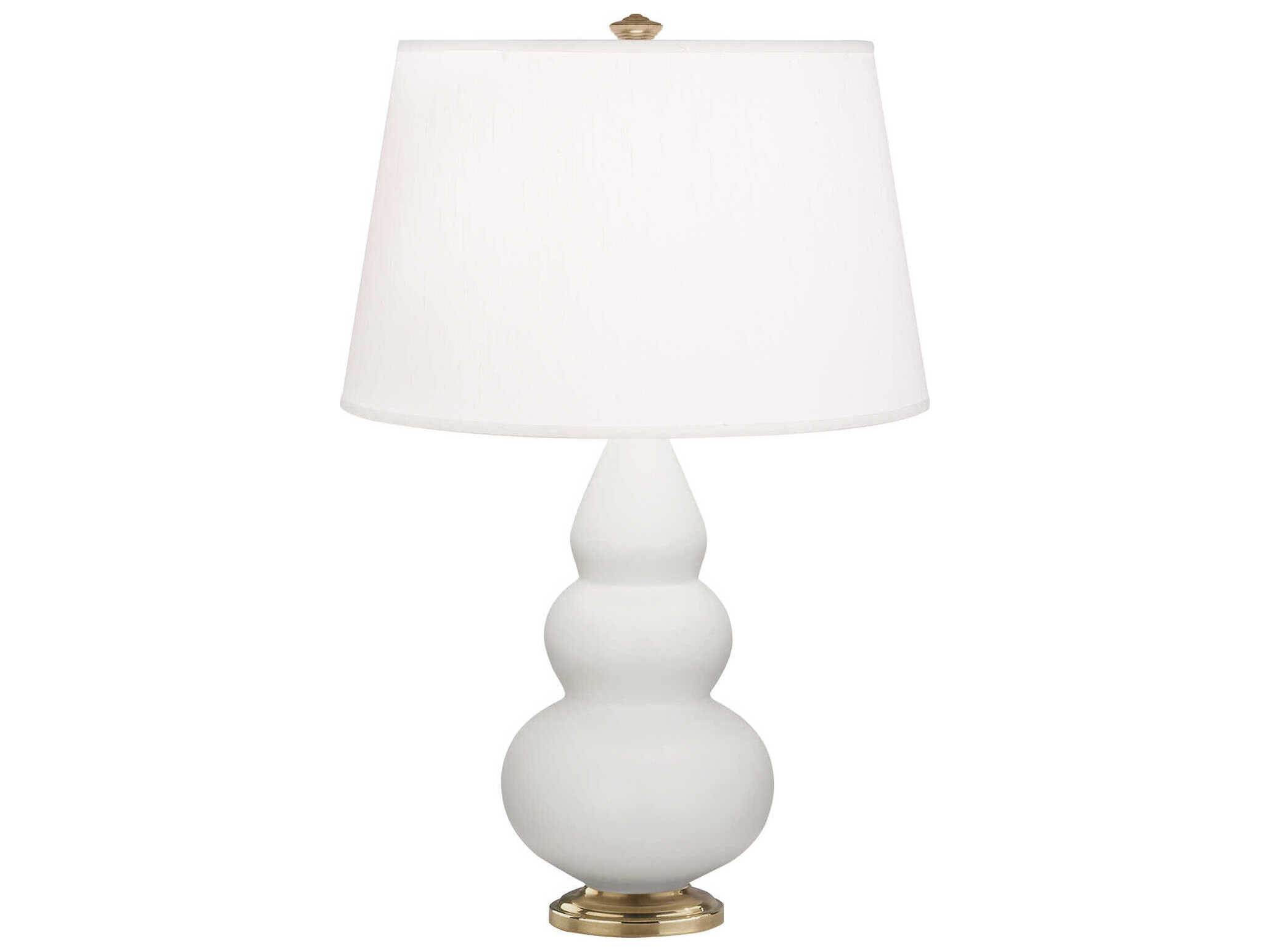 Robert Abbey Small Triple Gourd Matte Lily Glazed White Table Lamp
