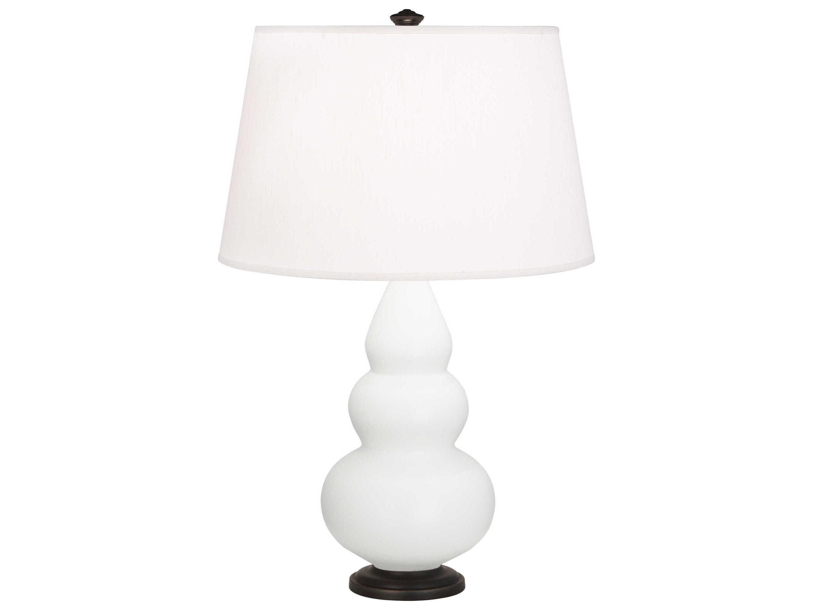 Robert Abbey Small Triple Gourd Matte Lily Glazed White Table Lamp