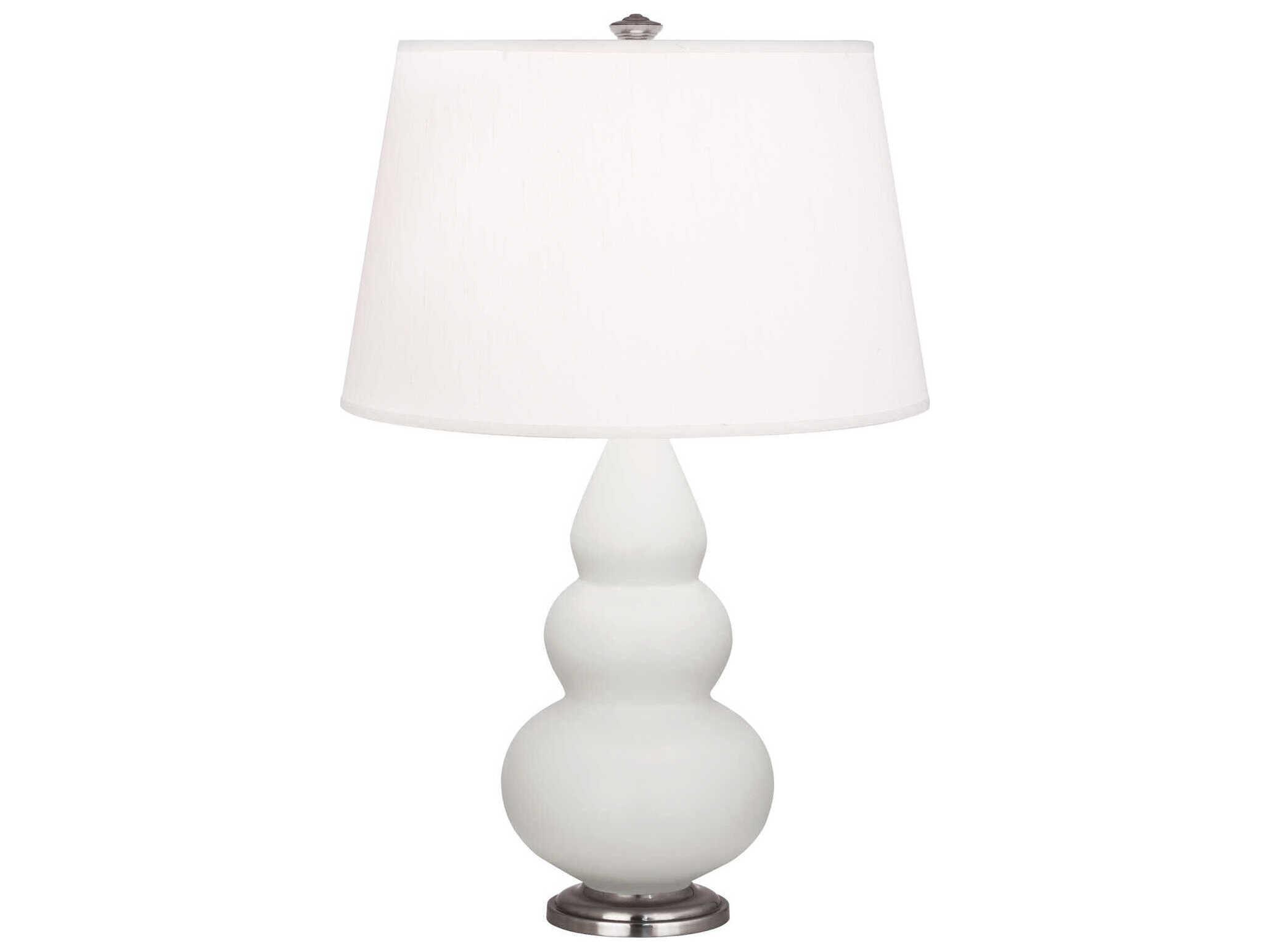 Robert Abbey Small Triple Gourd Matte Lily Glazed White Table Lamp