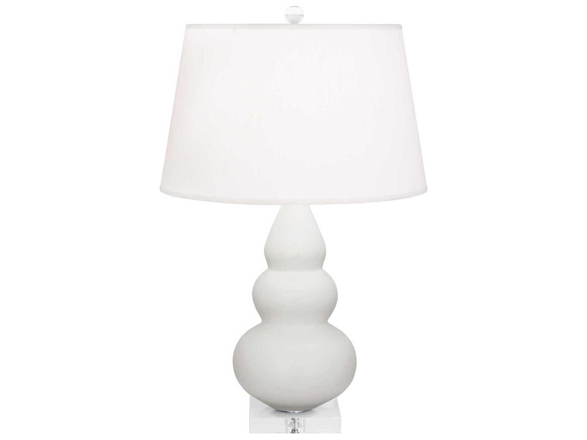 Robert Abbey Small Triple Gourd Matte Lily Glazed White Table Lamp