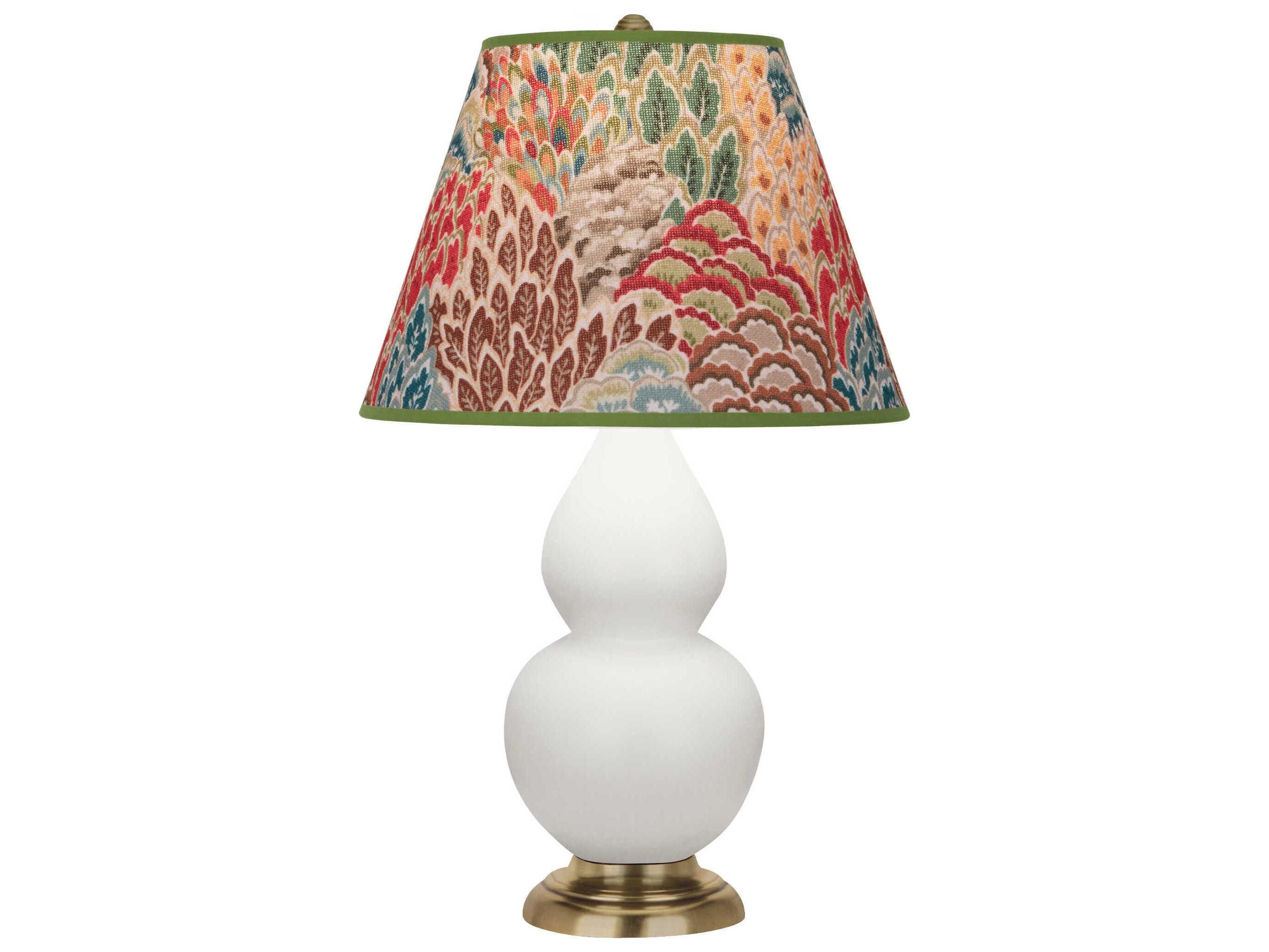 Robert Abbey Small Double Gourd Matte Lily Glazed White Table Lamp