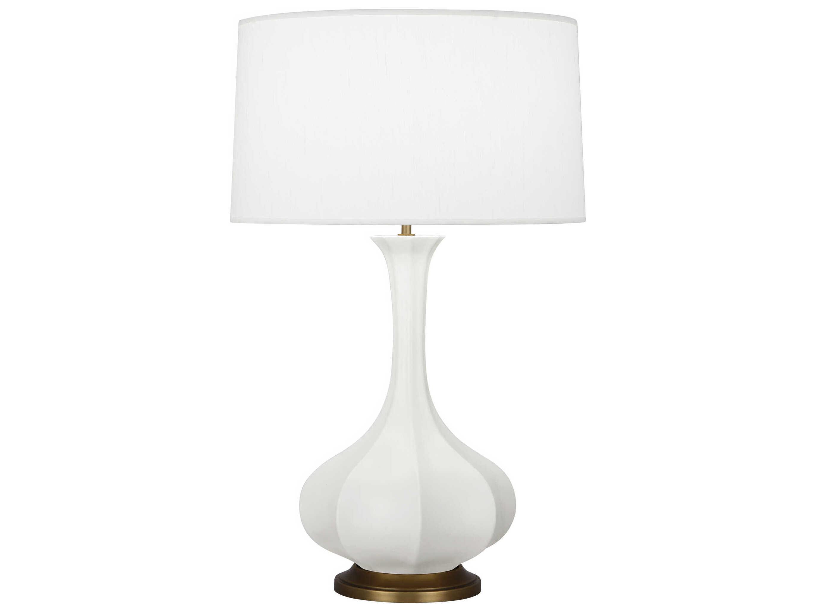 Robert Abbey Pike Matte Lily Glazed White Buffet Lamp