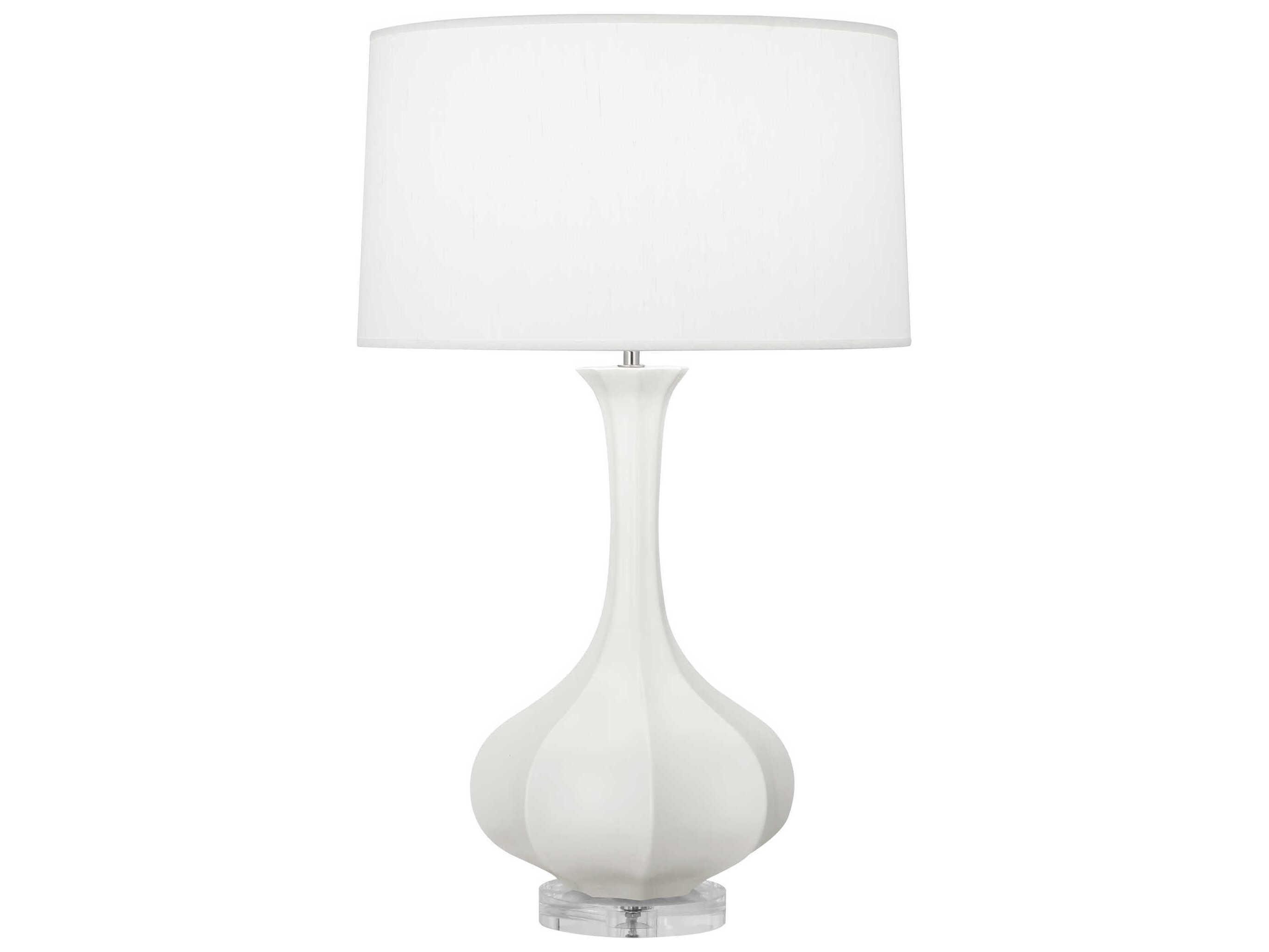 Robert Abbey Pike Matte Lily Glazed Lucite White Buffet Lamp