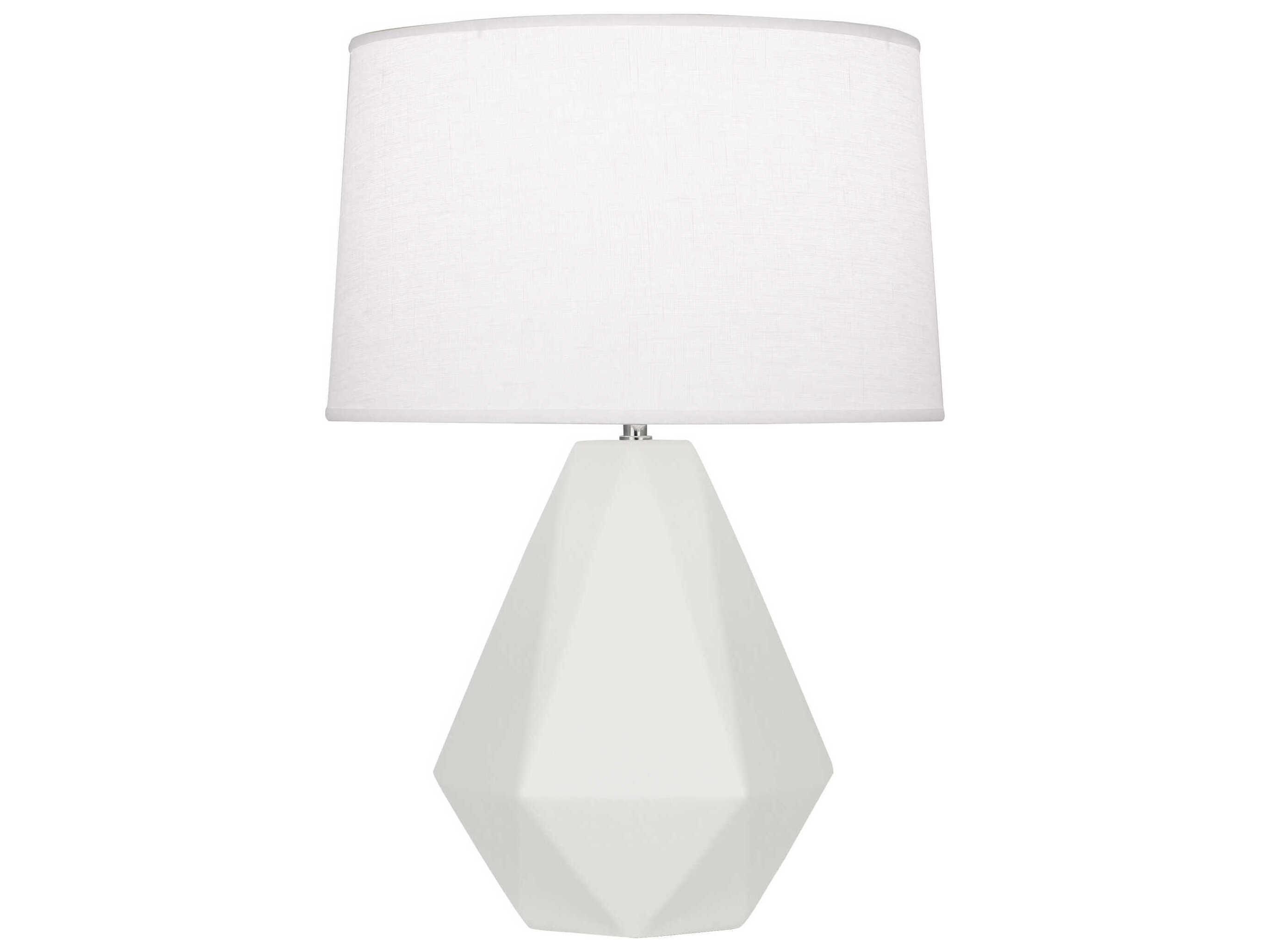 Robert Abbey Delta Matte Lily Glazed White Table Lamp