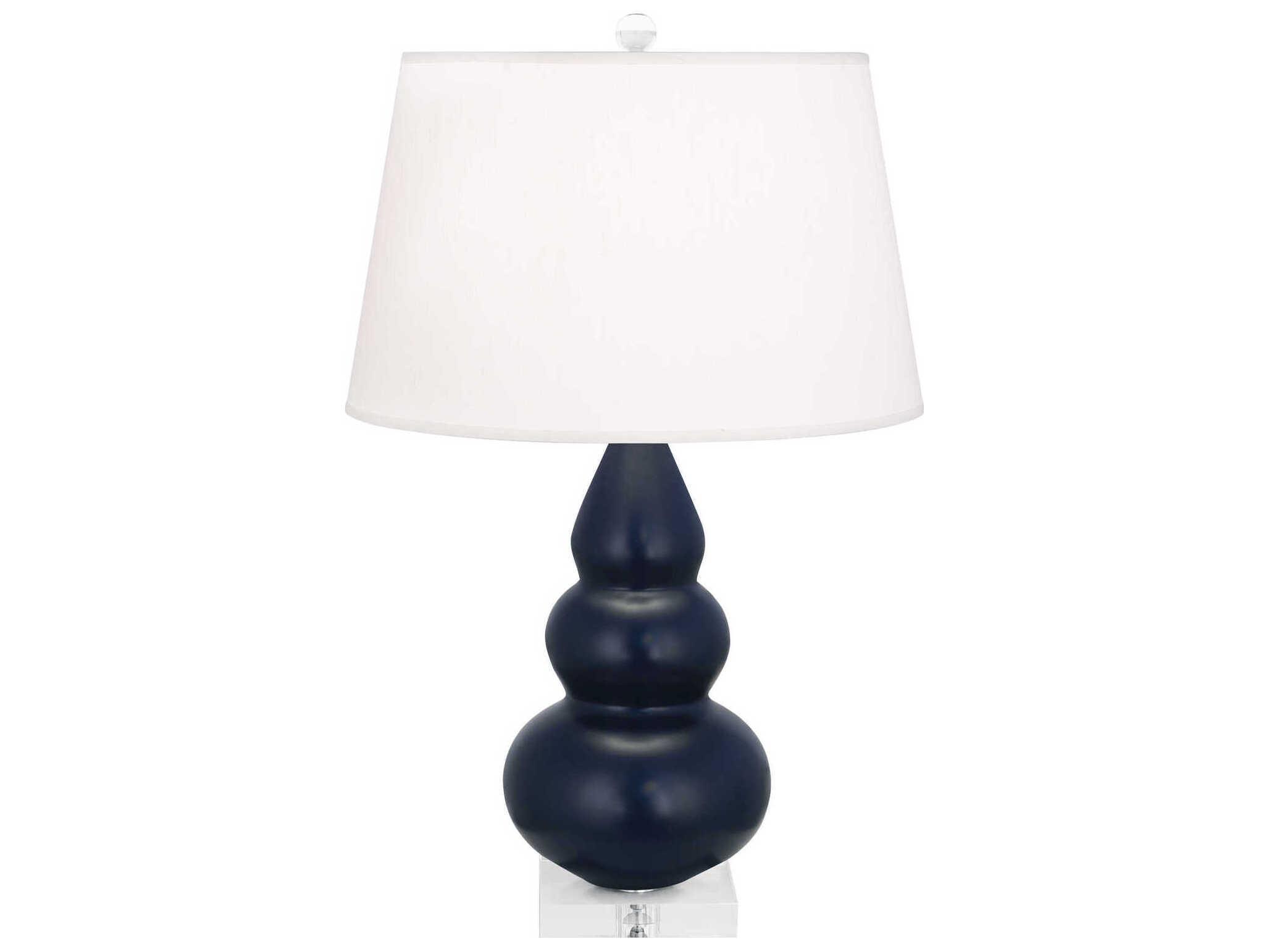 Robert Abbey Small Triple Gourd Matte Midnight Blue Glazed Table Lamp