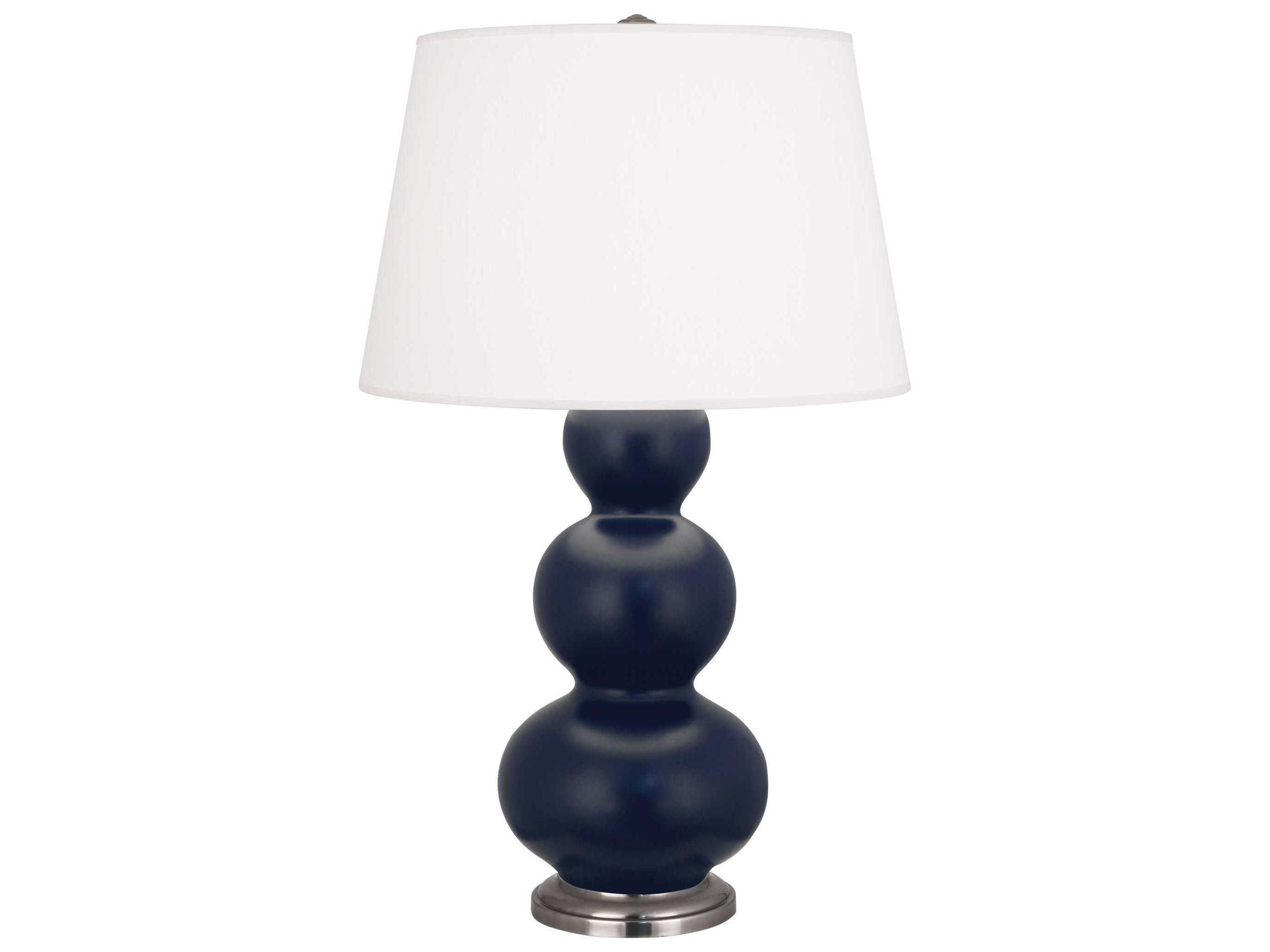 Robert Abbey Triple Gourd Matte Midnight Blue Glazed Buffet Lamp