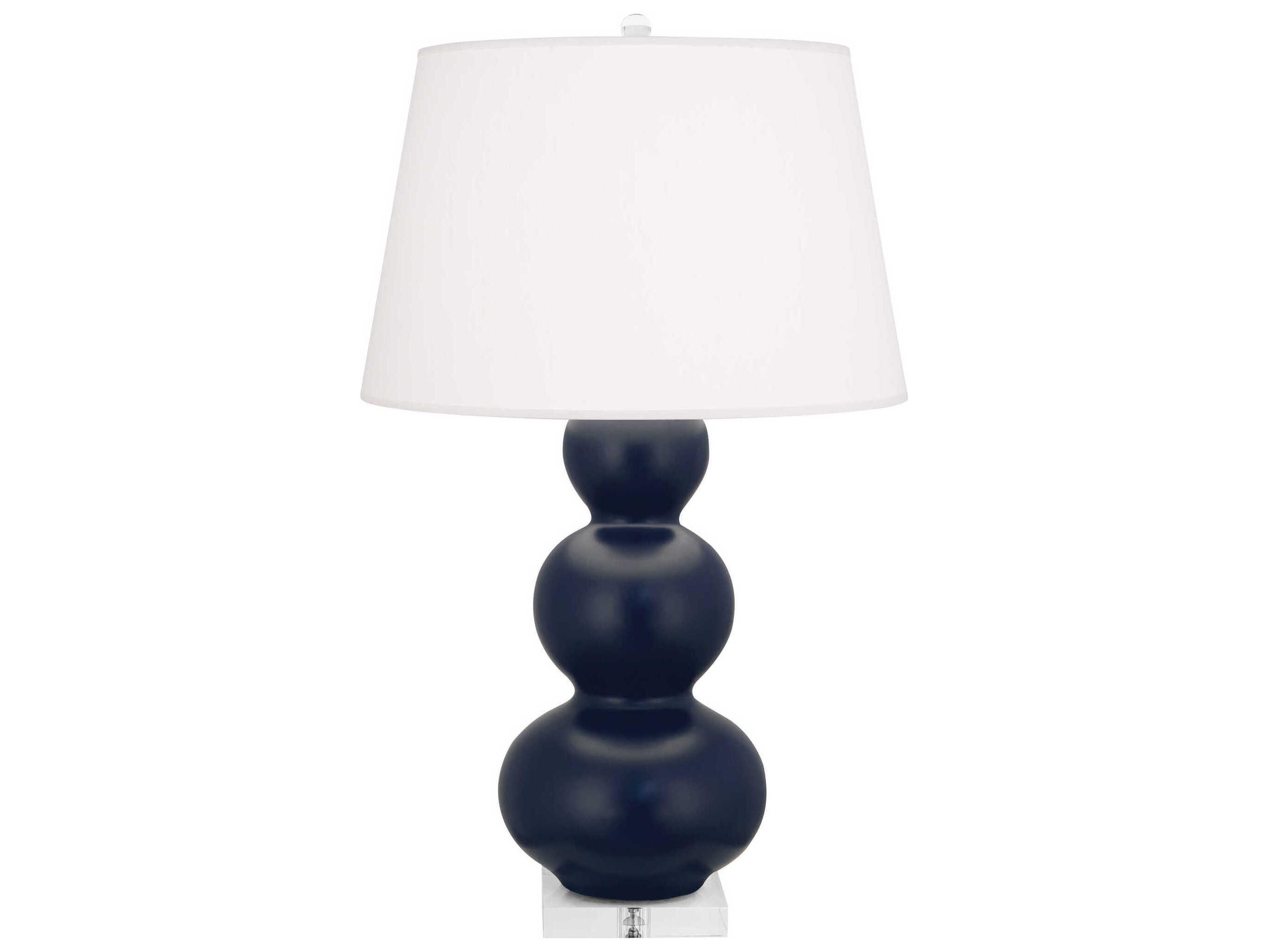 Robert Abbey Triple Gourd Matte Midnight Blue Glazed Buffet Lamp