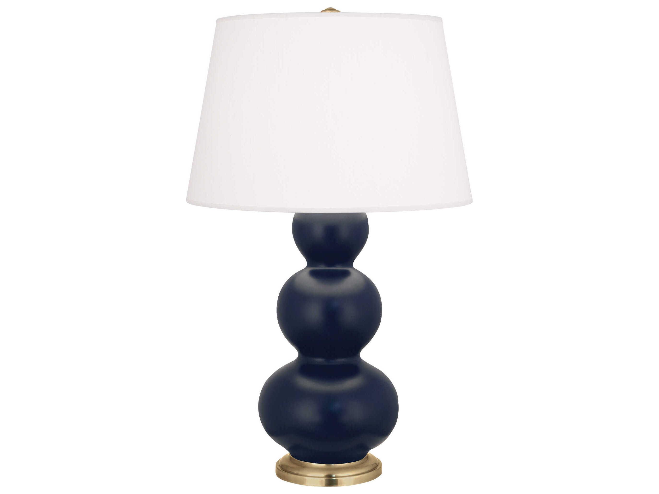 Robert Abbey Triple Gourd Matte Midnight Blue Glazed Buffet Lamp