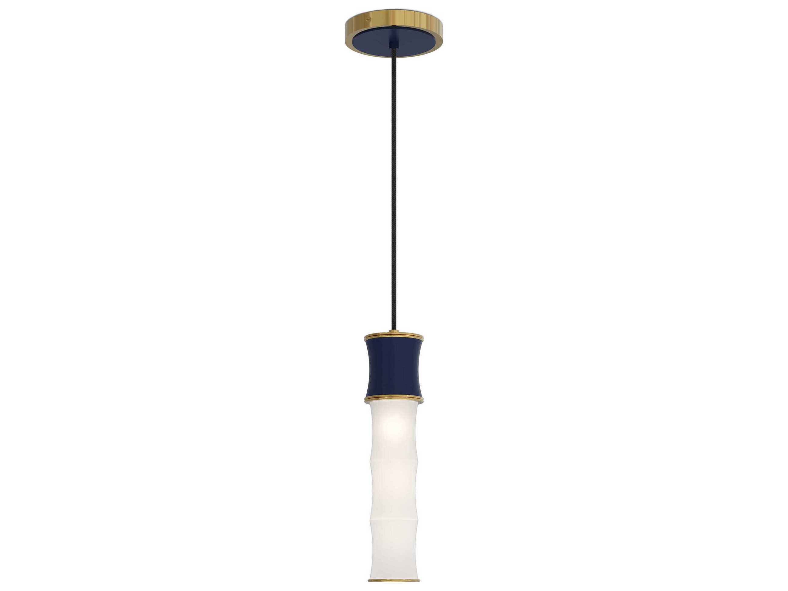 Robert Abbey Kane 1-Light Matte Midnight Blue Cylinder Mini Pendant