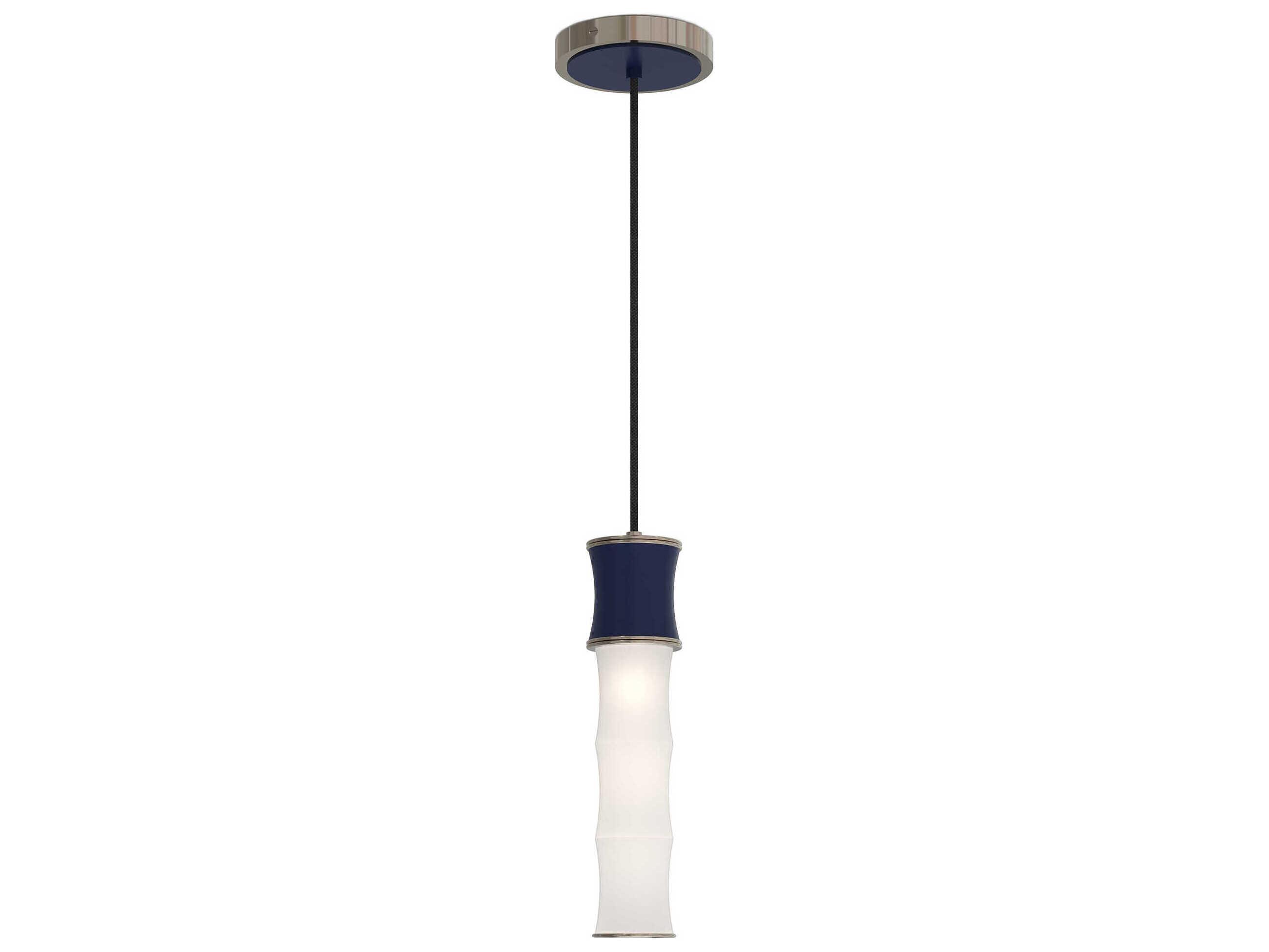 Robert Abbey Kane 1-Light Matte Midnight Blue Cylinder Mini Pendant