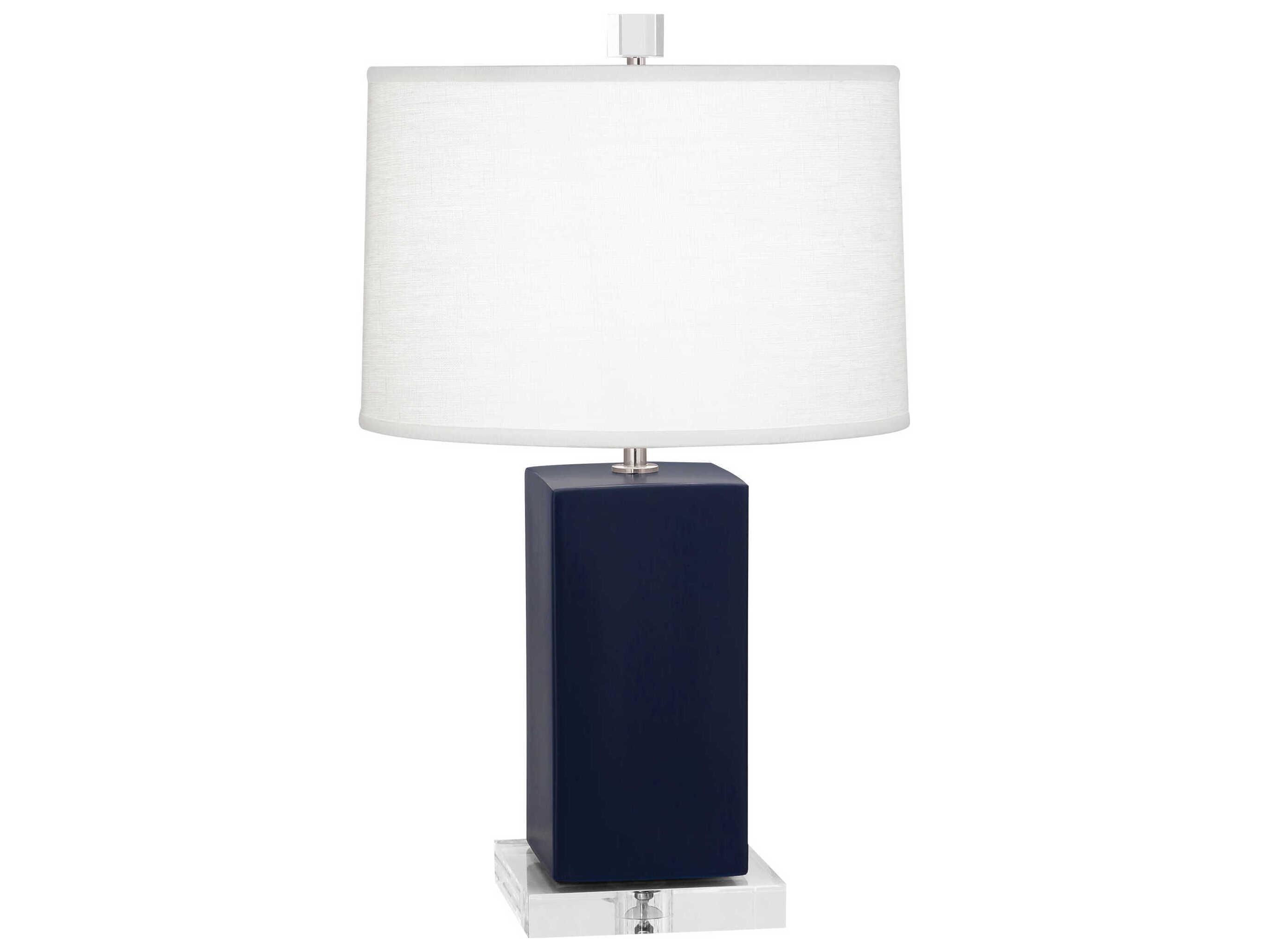 Robert Abbey Harvey Matte Midnight Blue Glazed Table Lamp