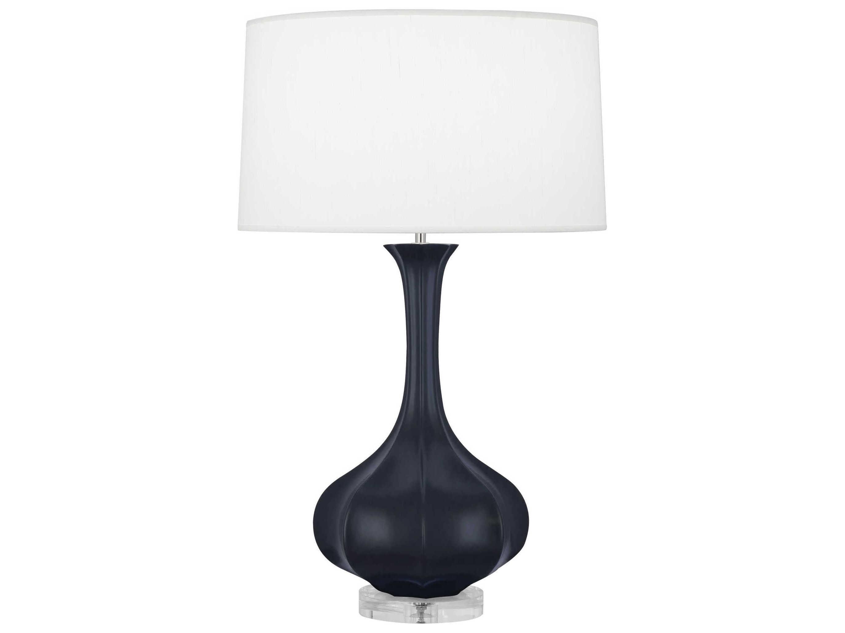 Robert Abbey Pike Matte Midnight Blue Glazed Lucite Buffet Lamp