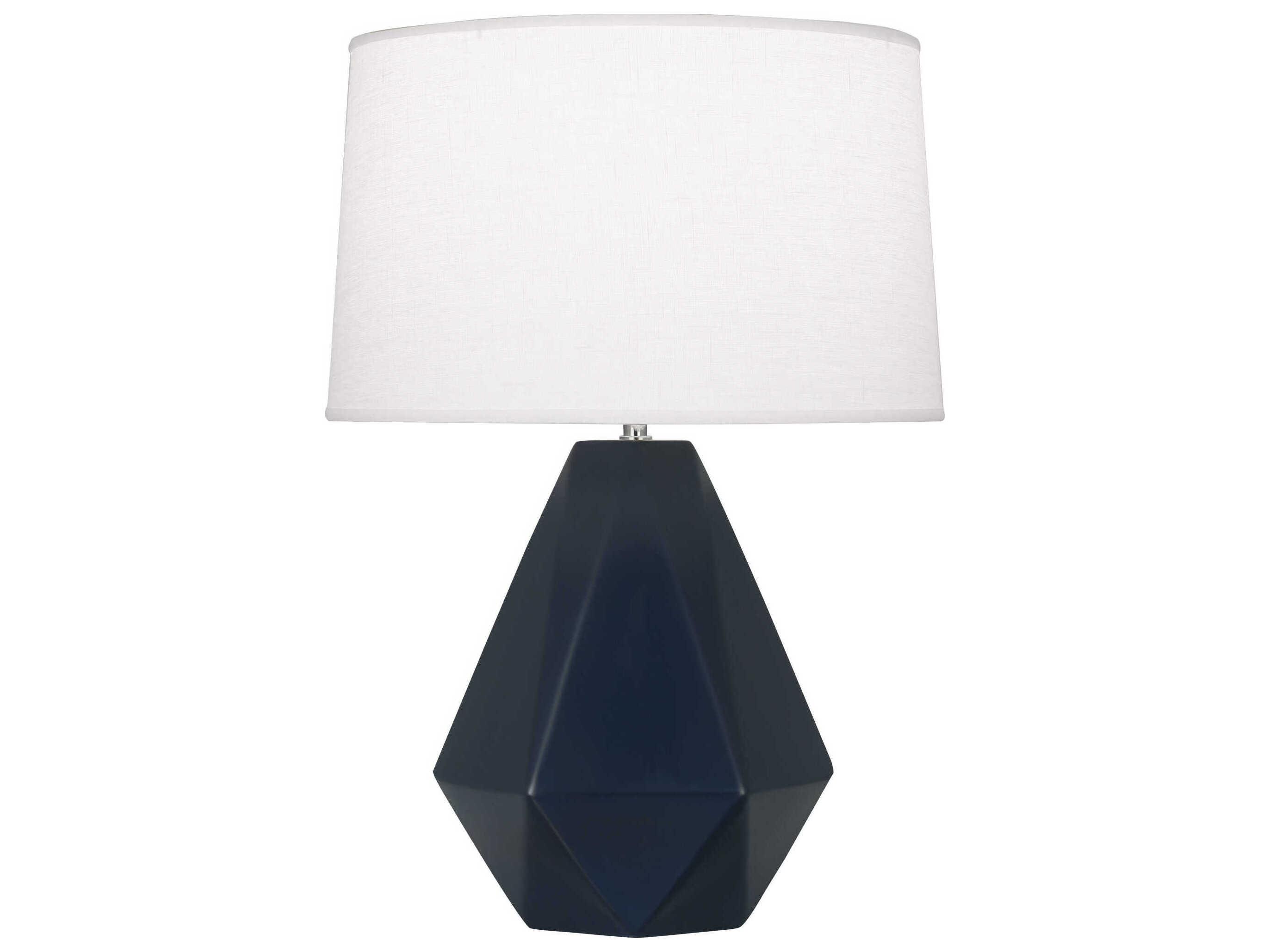 Robert Abbey Delta Matte Midnight Blue Glazed Table Lamp