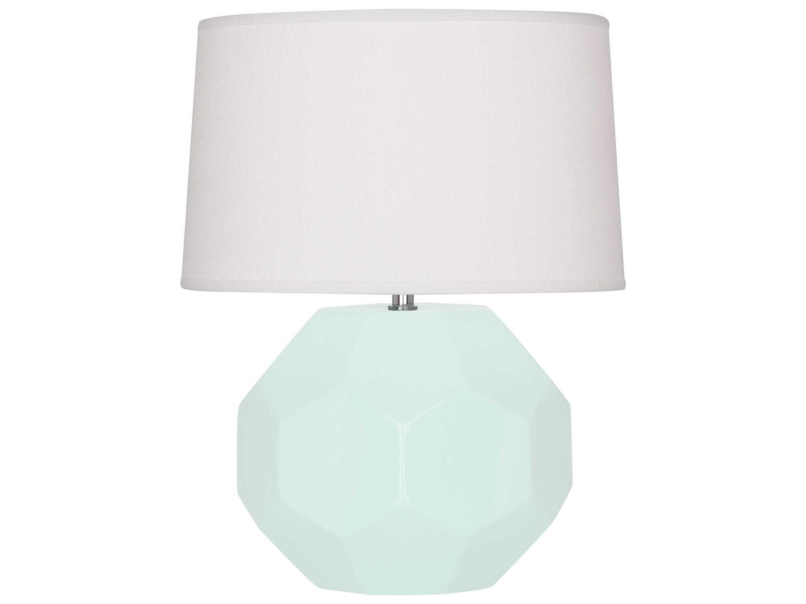 Robert Abbey Franklin Mint Glazed Green Table Lamp