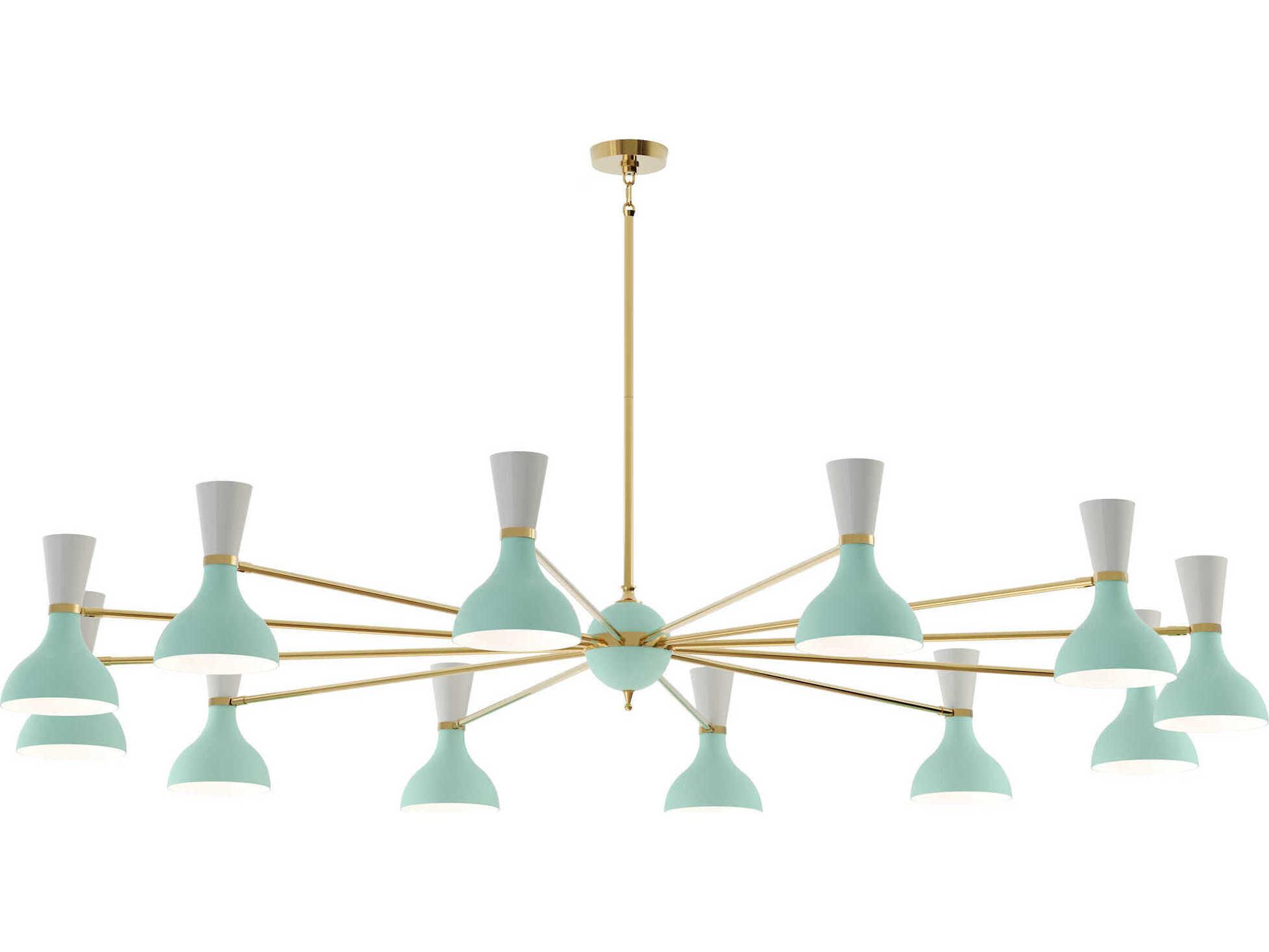 Robert Abbey Clare 12-Light Mint Lily Green Chandelier