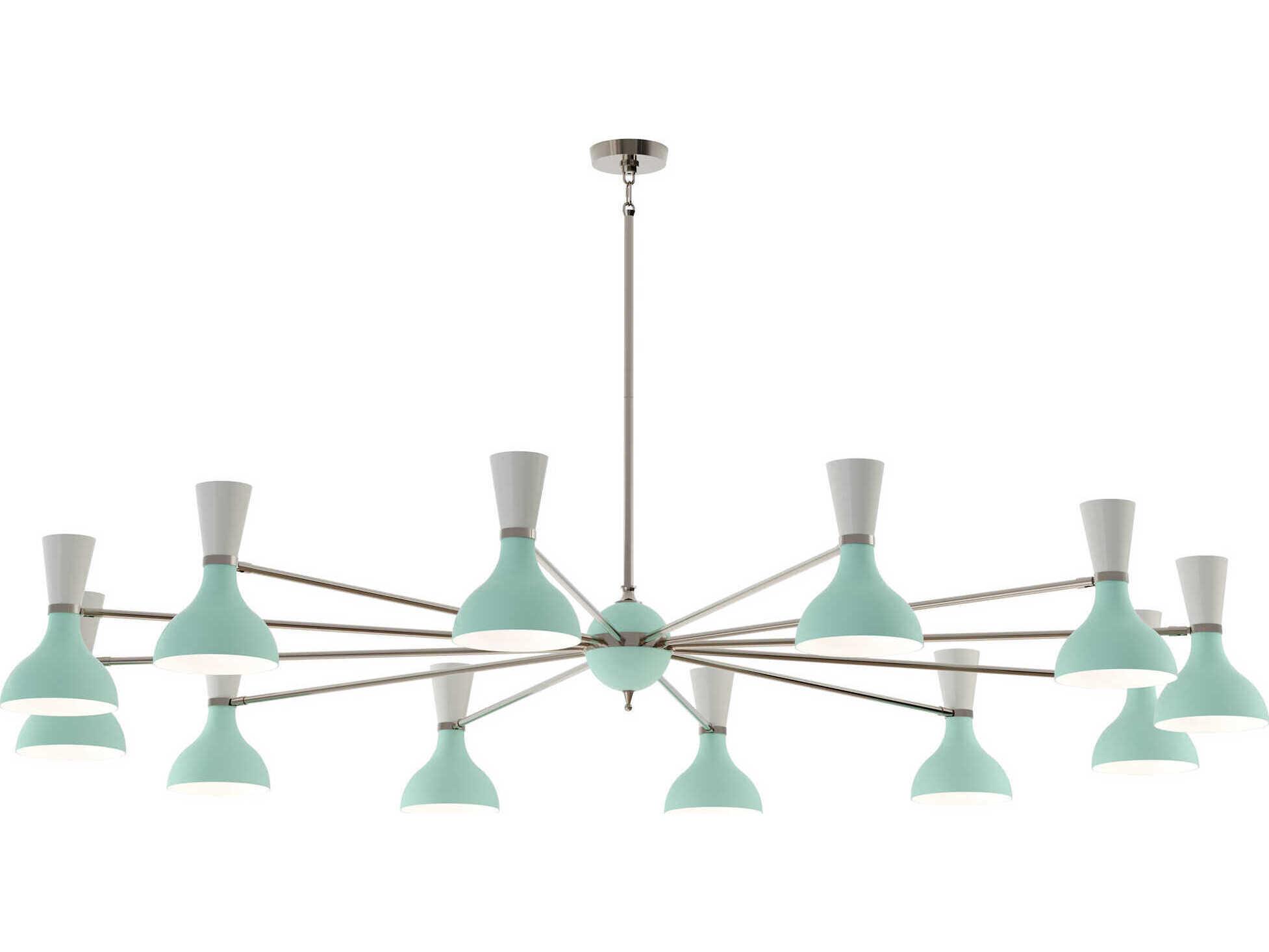 Robert Abbey Clare 12-Light Mint Lily Green Chandelier
