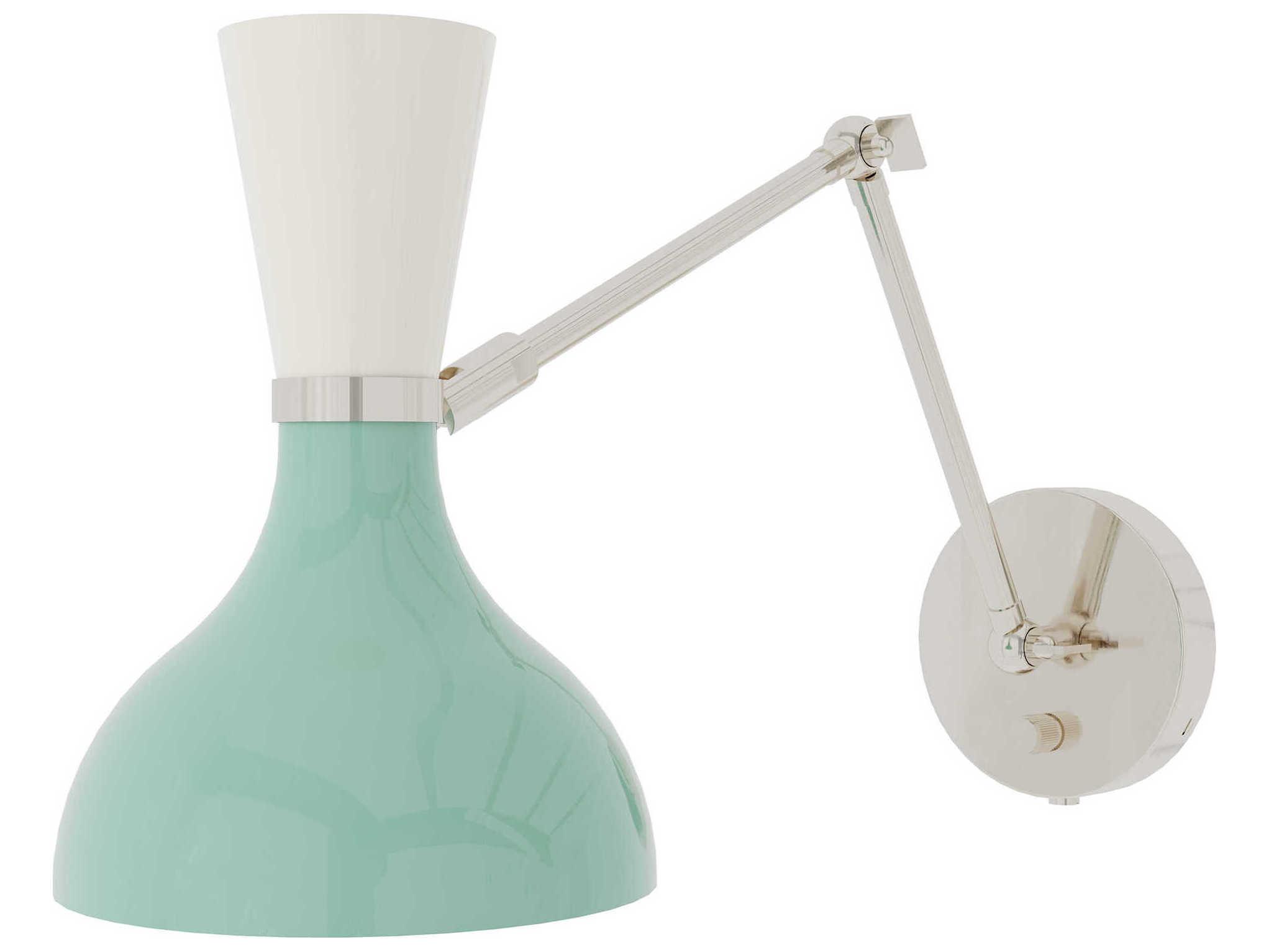 Robert Abbey Clare 1-Light Mint Lily Green Swing Wall Sconce