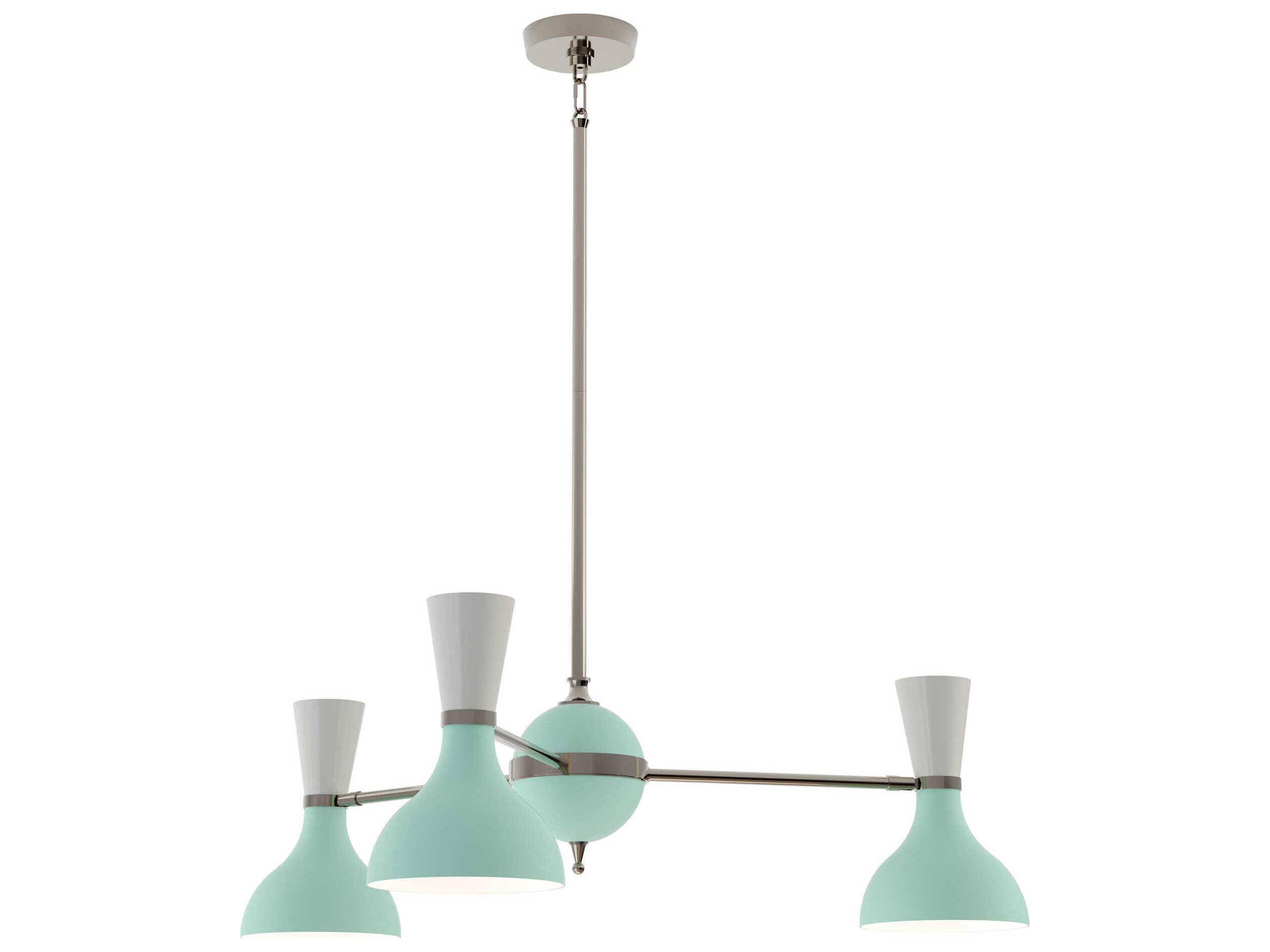 Robert Abbey Clare 3-Light Mint Lily Green Chandelier