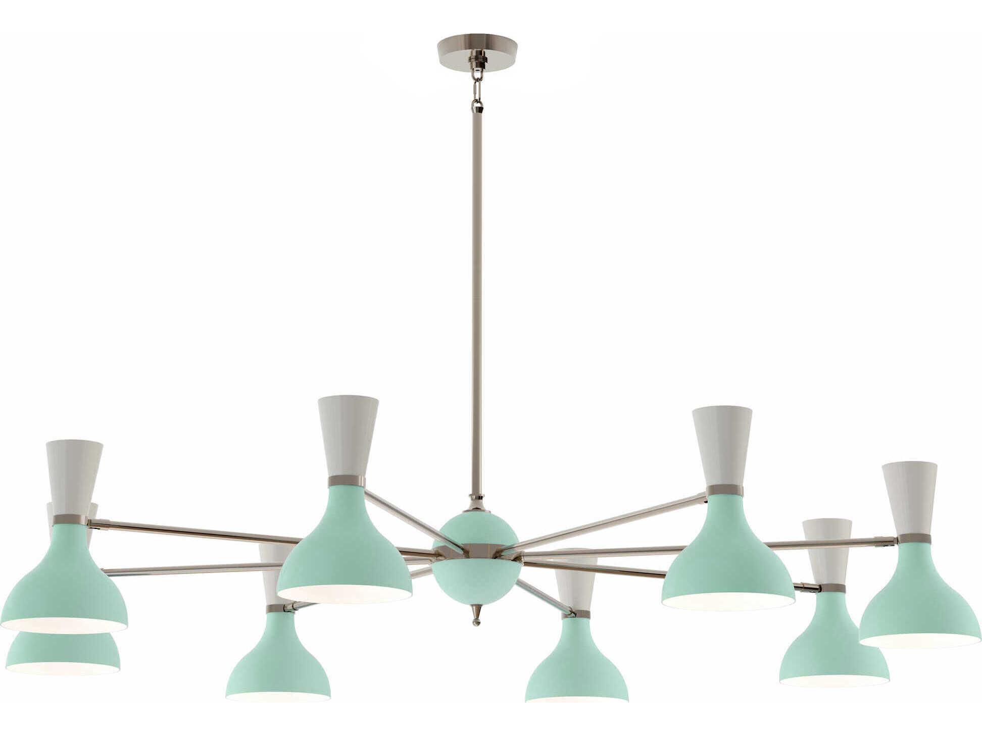 Robert Abbey Clare 8-Light Mint Lily Green Chandelier