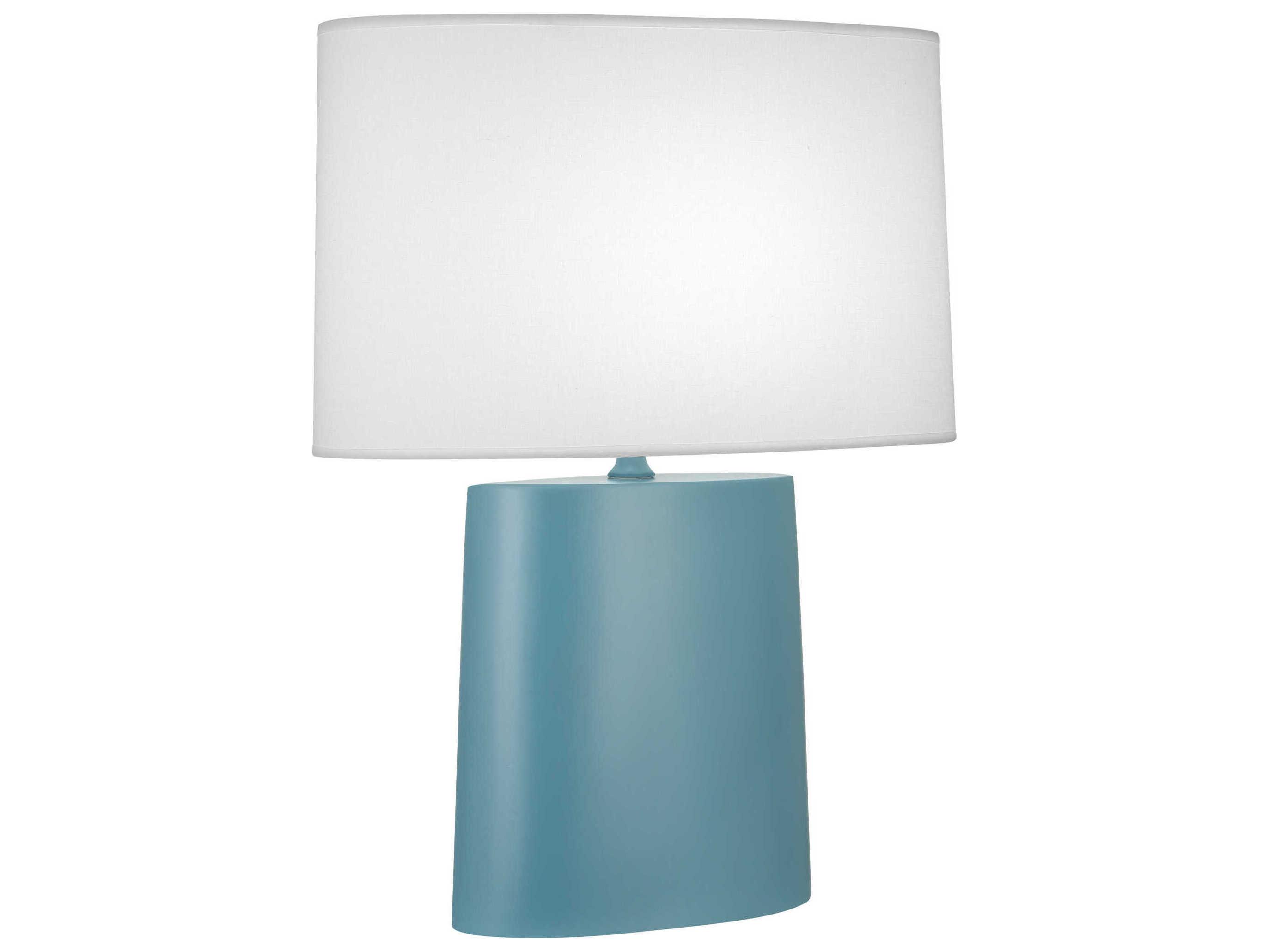 Robert Abbey Victor Matte Steel Blue Glazed Buffet Lamp