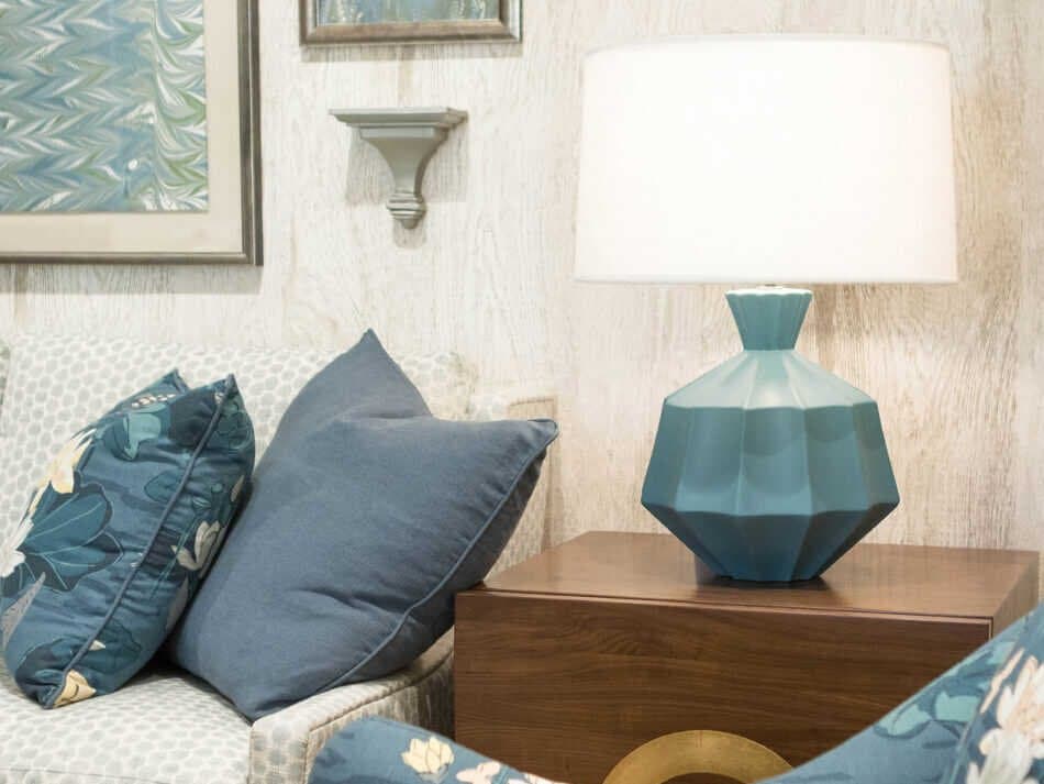 Robert Abbey Orion Matte Steel Blue Glazed Buffet Lamp