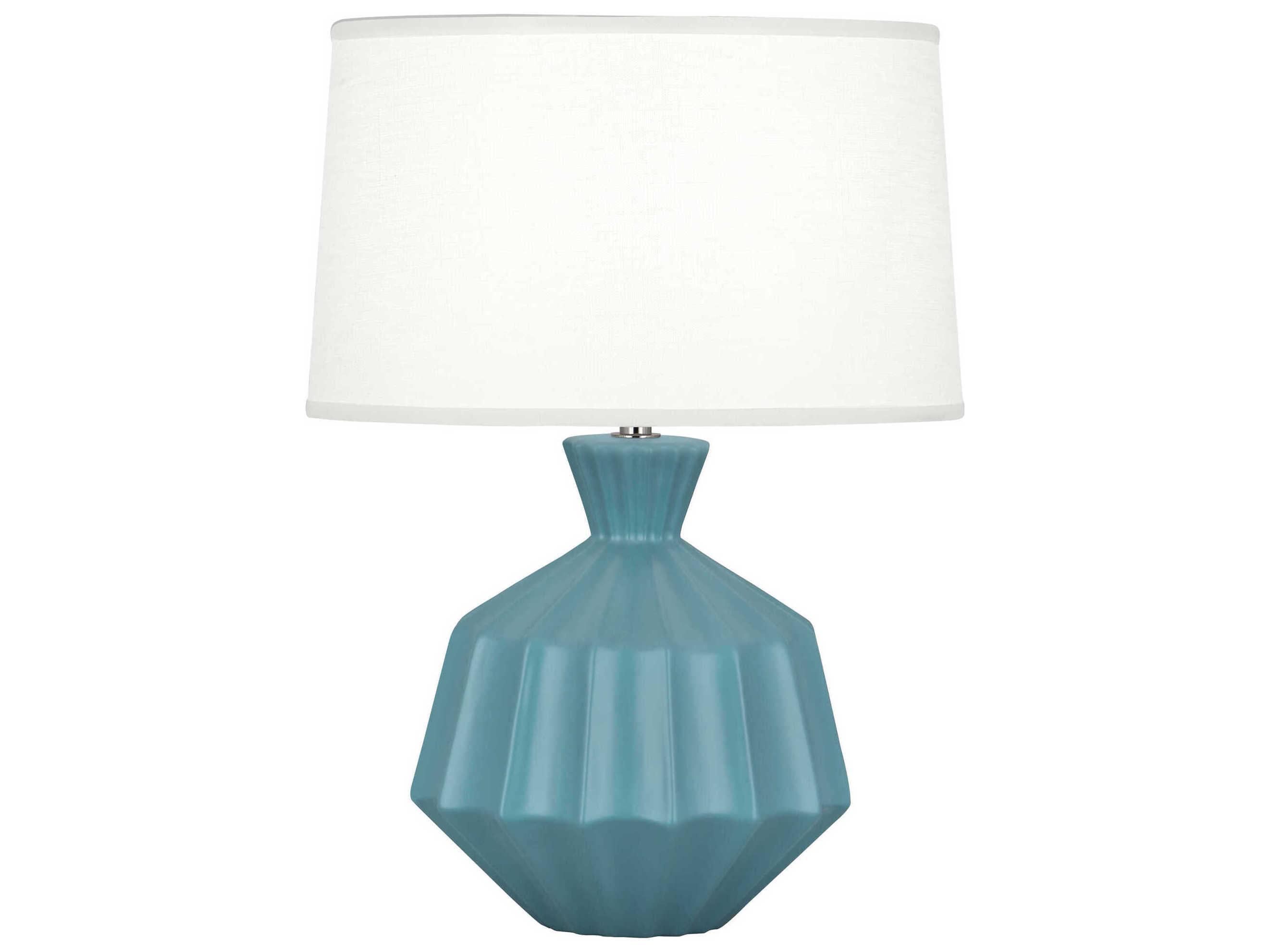 Robert Abbey Orion Matte Steel Blue Glazed Table Lamp