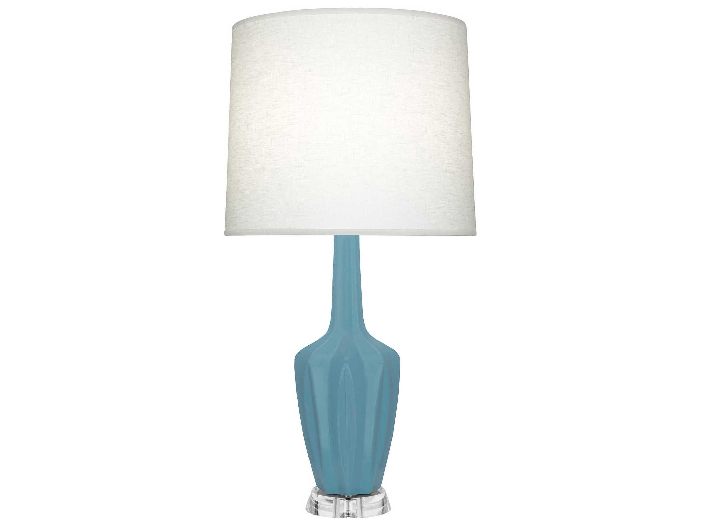 Robert Abbey Emma Matte Steel Blue Glazed Buffet Lamp