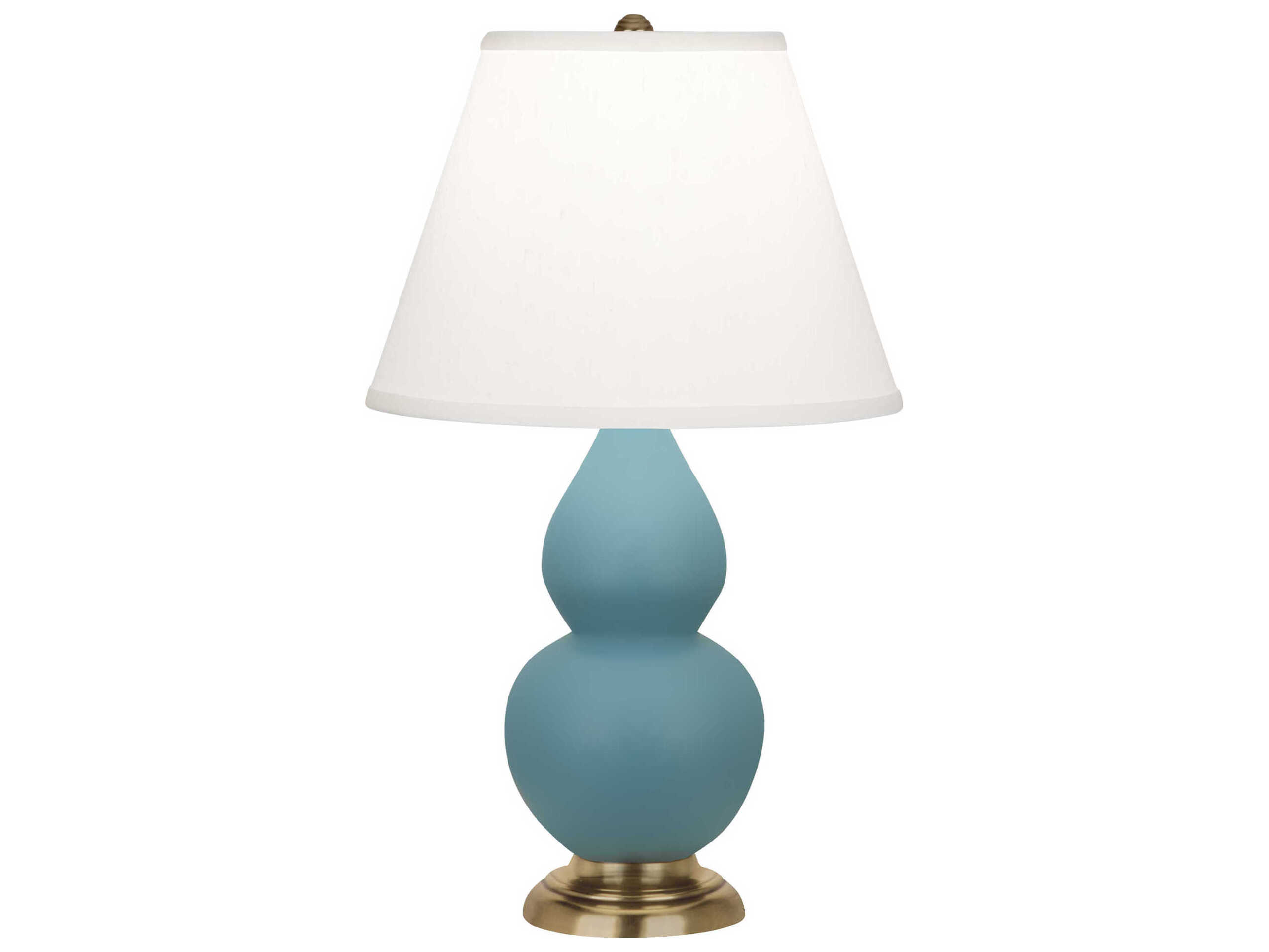 Robert Abbey Small Double Gourd Matte Steel Blue Glazed Table Lamp