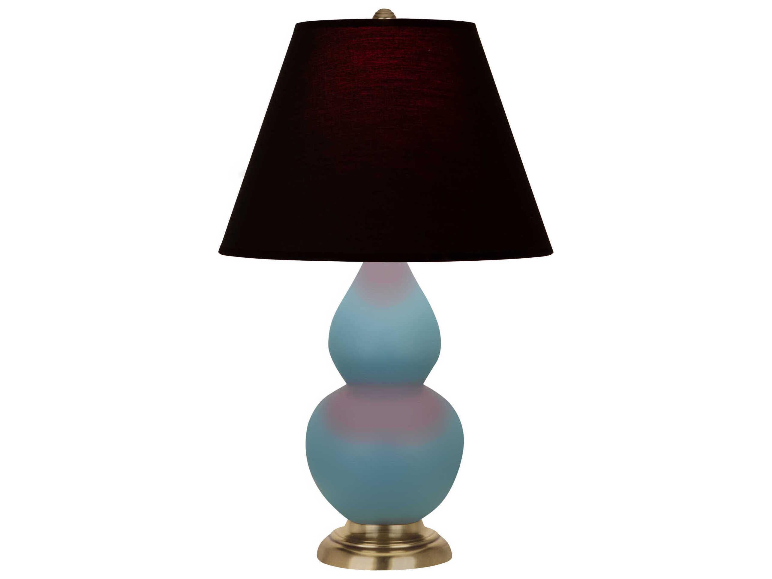 Robert Abbey Small Double Gourd Matte Steel Blue Glazed Table Lamp